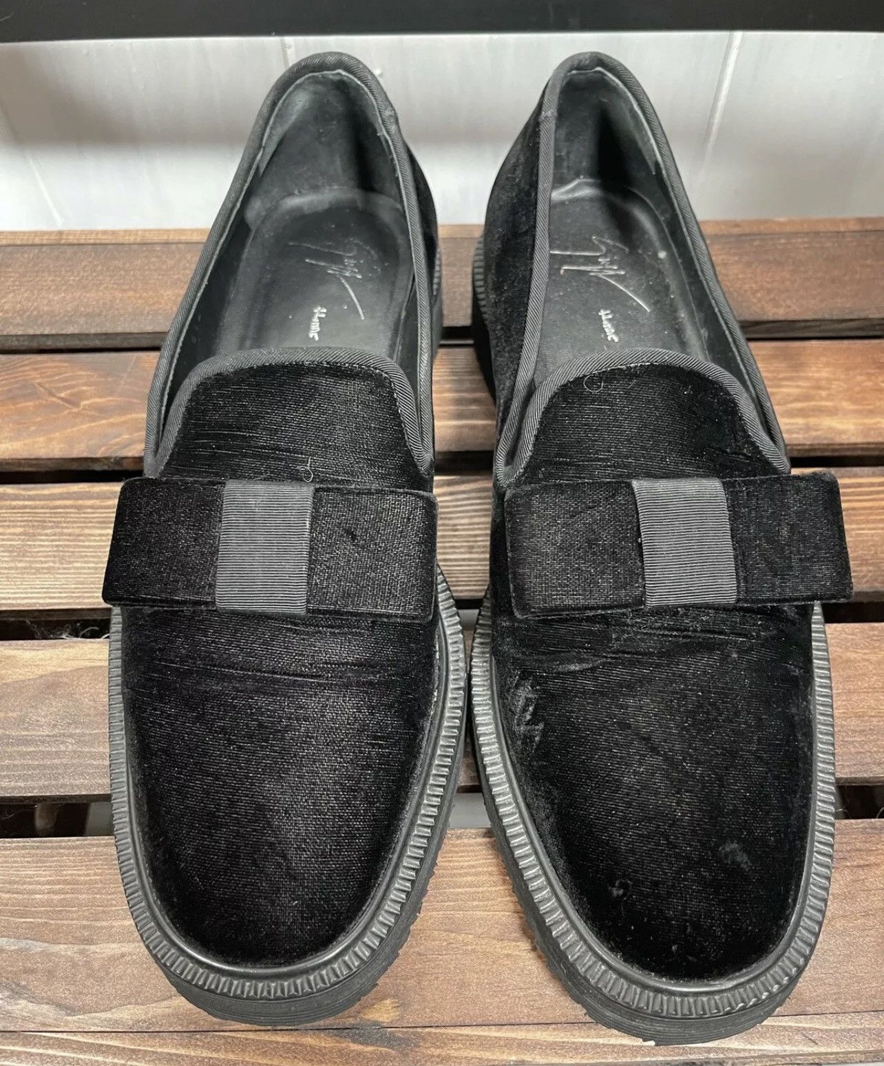 Giuseppe Zanotti New Architectural Velvet Loafers Natural Rubber Soled Size US 8 / EU 41 - 3 Thumbnail