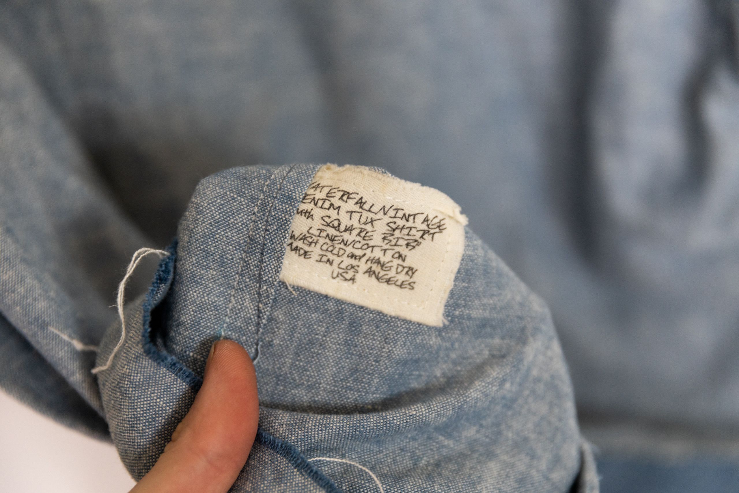 Greg Lauren Waterfall vintage denim tux shirt with square bib Size US S / EU 44-46 / 1 - 9 Thumbnail