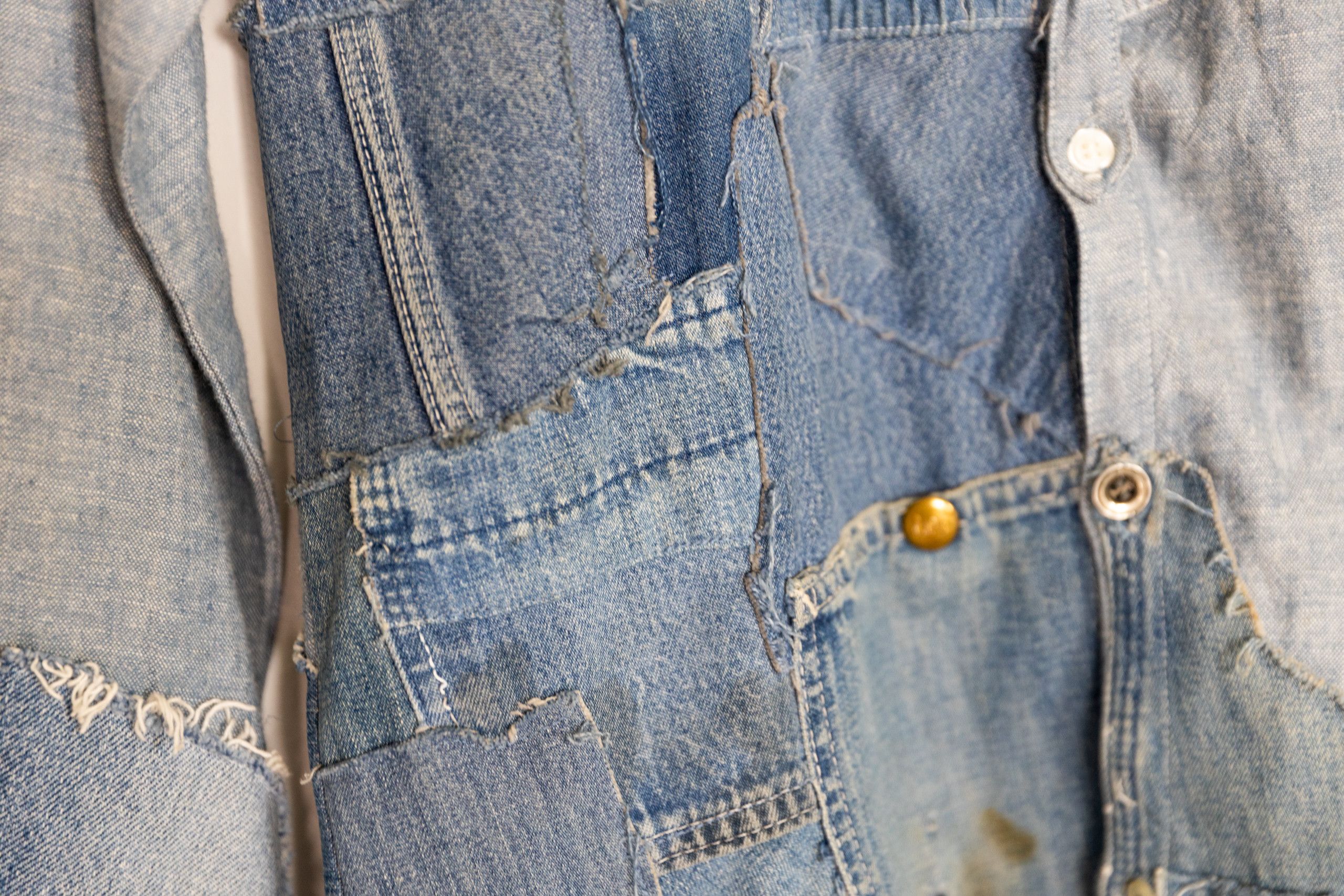 Greg Lauren Waterfall vintage denim tux shirt with square bib Size US S / EU 44-46 / 1 - 7 Thumbnail