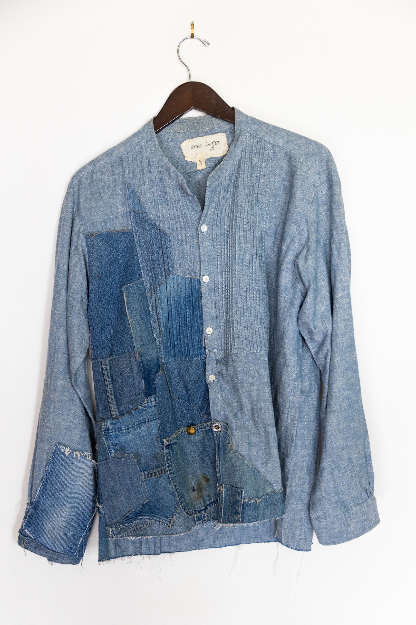 Greg Lauren Waterfall vintage denim tux shirt with square bib Size US S / EU 44-46 / 1 - 6 Thumbnail