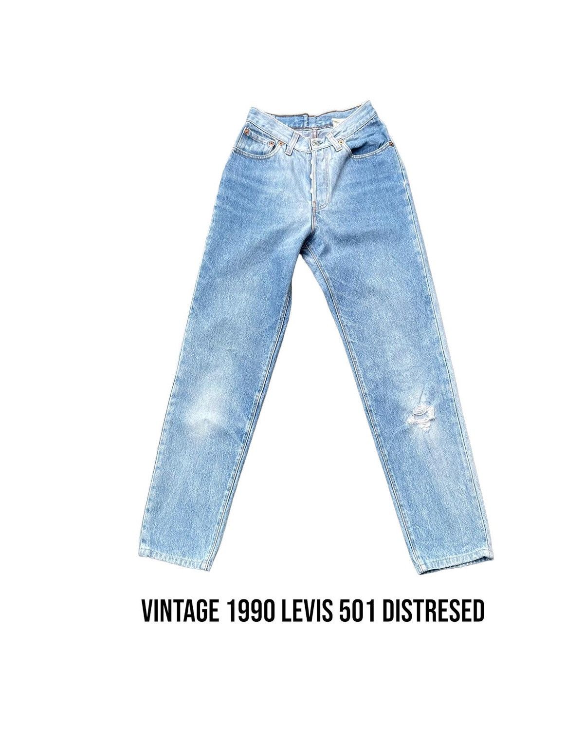 Levi's × Vintage Vintage 1990 Levis 501 e Faded Distresed Size 25" / US 0 / IT 36 - 1 Thumbnail