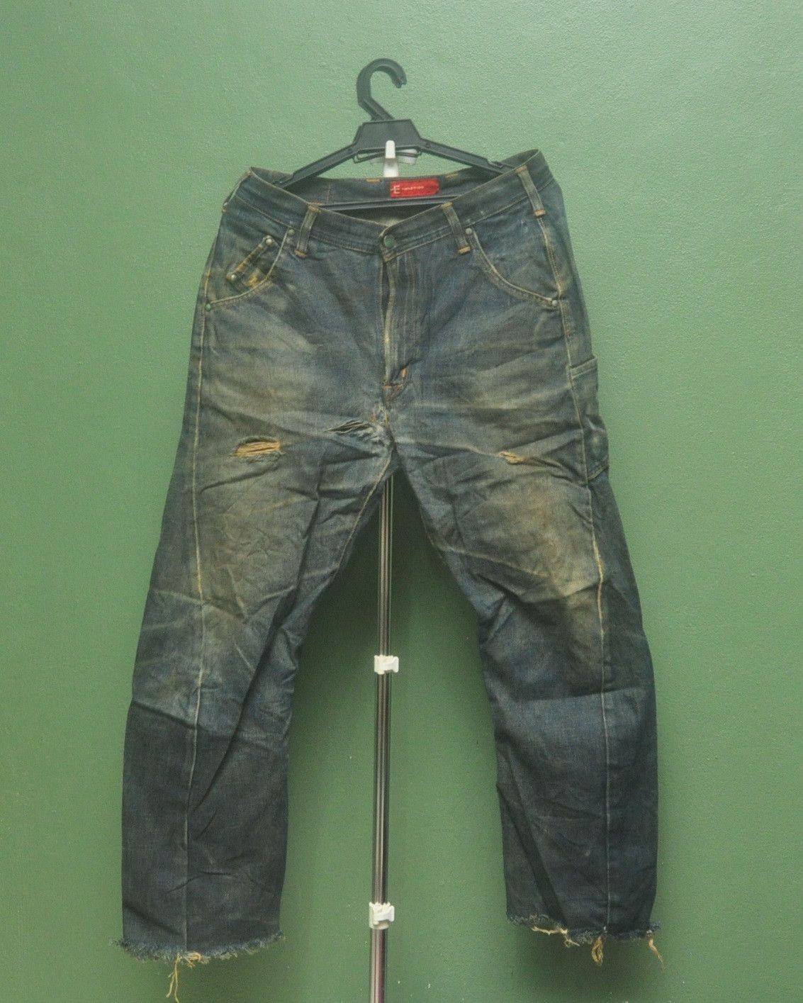 image of Vintage Edwin E Function Distressed Travis Scott Fashion in Dark Blue, Men's (Size 32)
