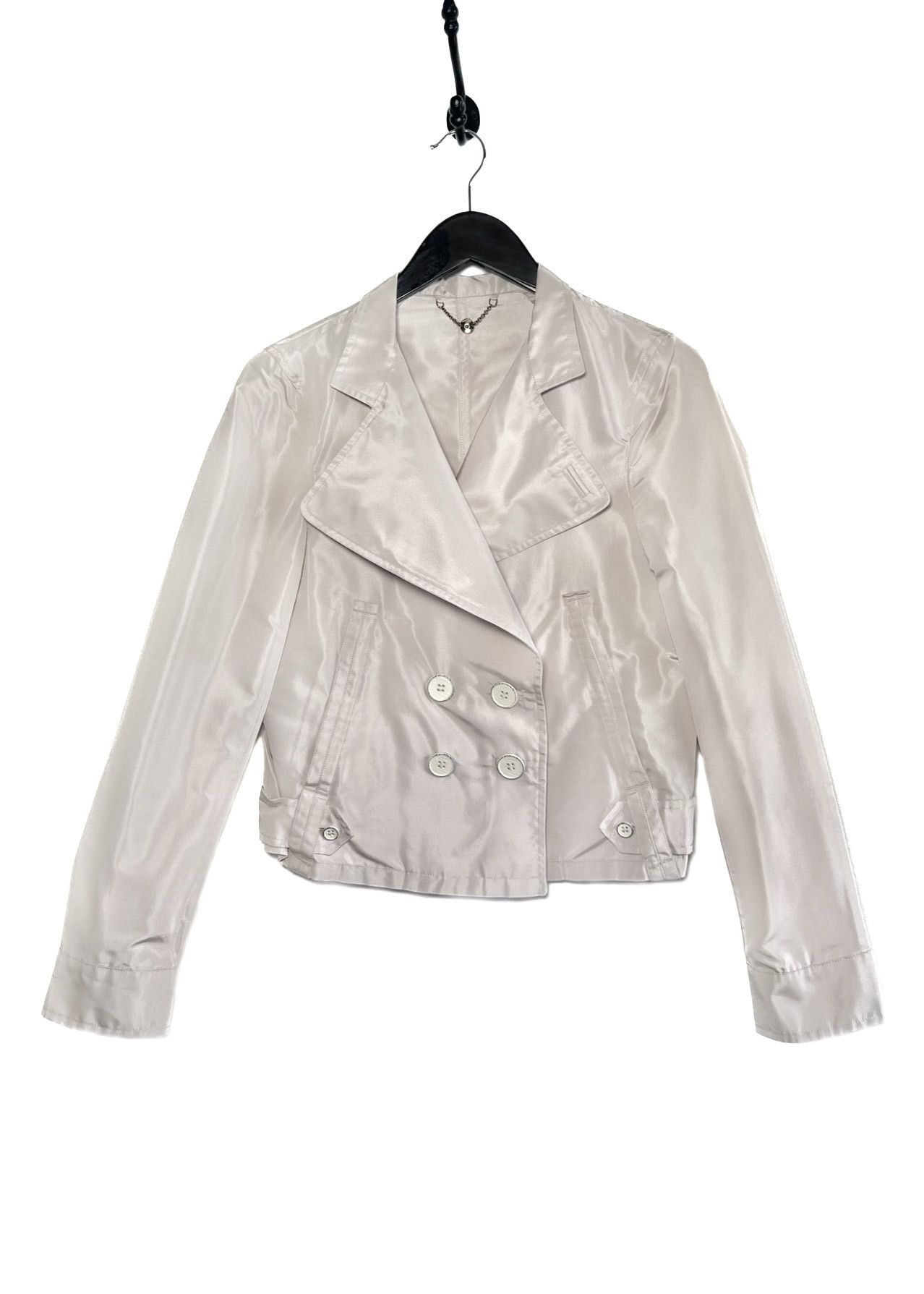 Salvatore Ferragamo Salvatore Ferragamo Beige Silk Double Breast Jacket Size S / US 4 / IT 40 - 1 Thumbnail