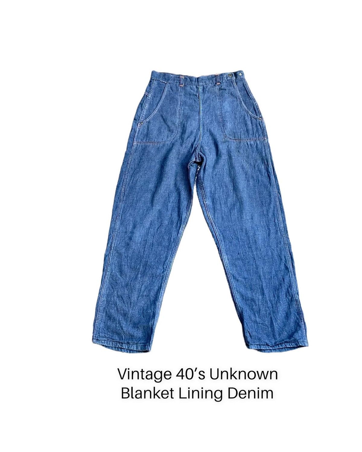 Vintage 🔥RARE🔥Vintage 40’s Unknown Blanket Lining Denim Size US 29 - 1 Thumbnail