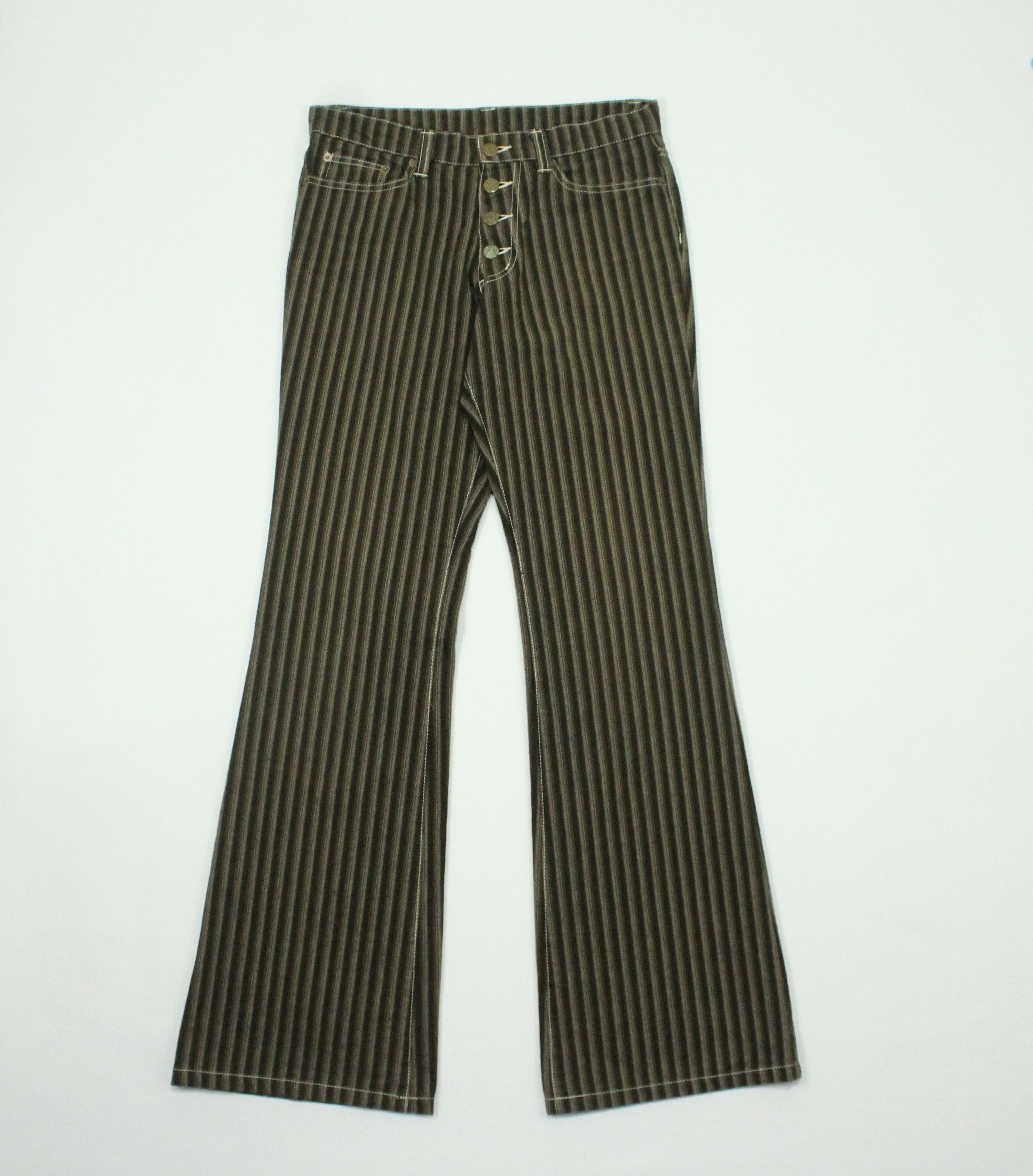 Tornado Mart Flared TORNADO MART Striped Bell Bottom Bootcut Size US 30 / EU 46 - 1 Thumbnail