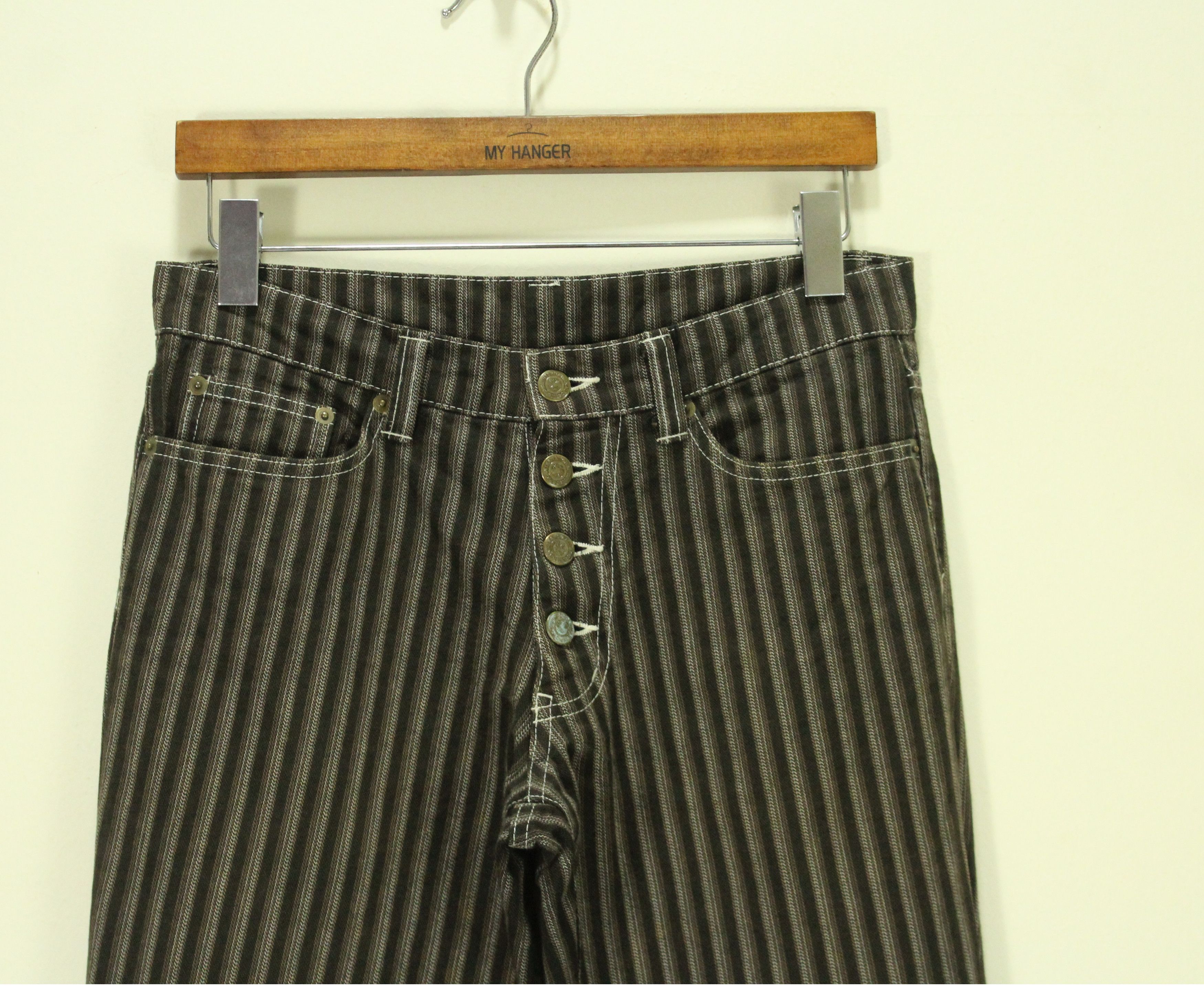 Tornado Mart Flared TORNADO MART Striped Bell Bottom Bootcut Size US 30 / EU 46 - 3 Thumbnail