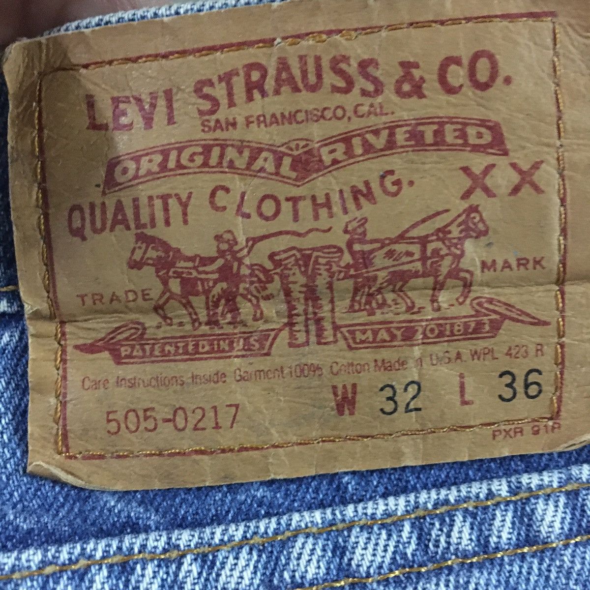 Levi's VINTAGE LEVIS 505 USA DENIM BLUE JEANS WASHED Size US 32 / EU 48 - 10 Thumbnail