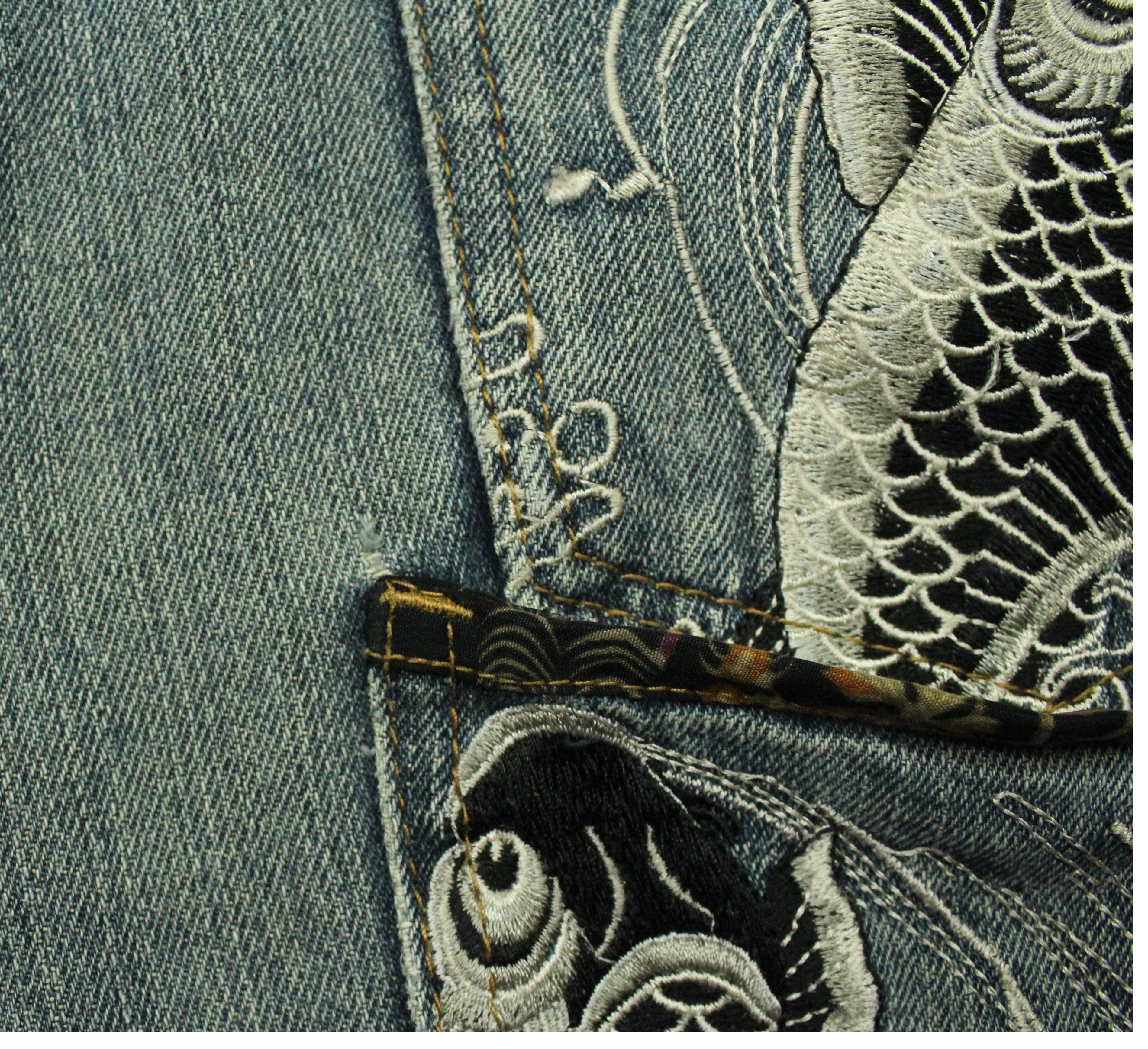 Japanese Brand EMBROIDERED Denim Double Pockets Japan Distressed Faded Size US 30 / EU 46 - 25 Thumbnail