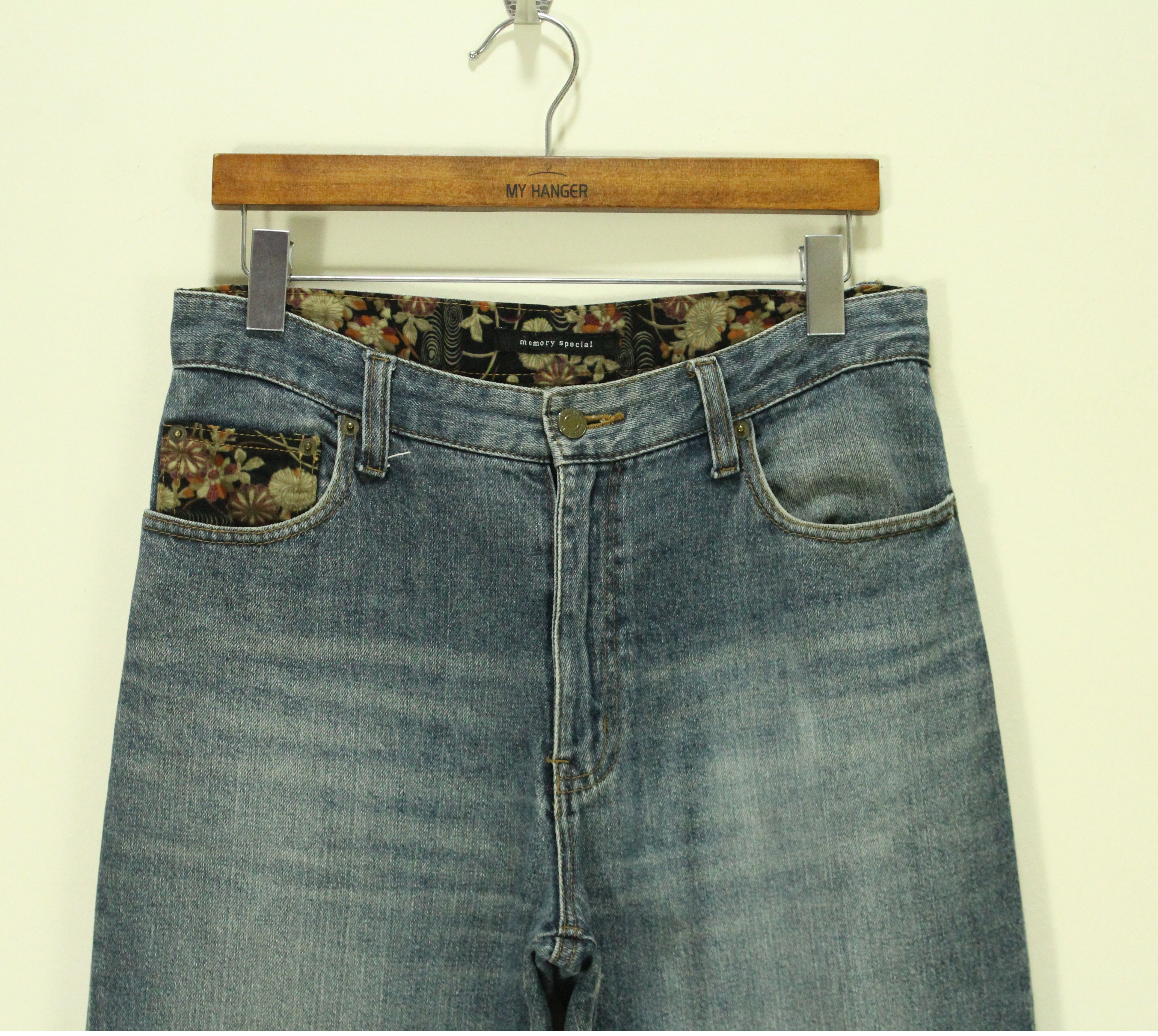 Japanese Brand EMBROIDERED Denim Double Pockets Japan Distressed Faded Size US 30 / EU 46 - 10 Thumbnail