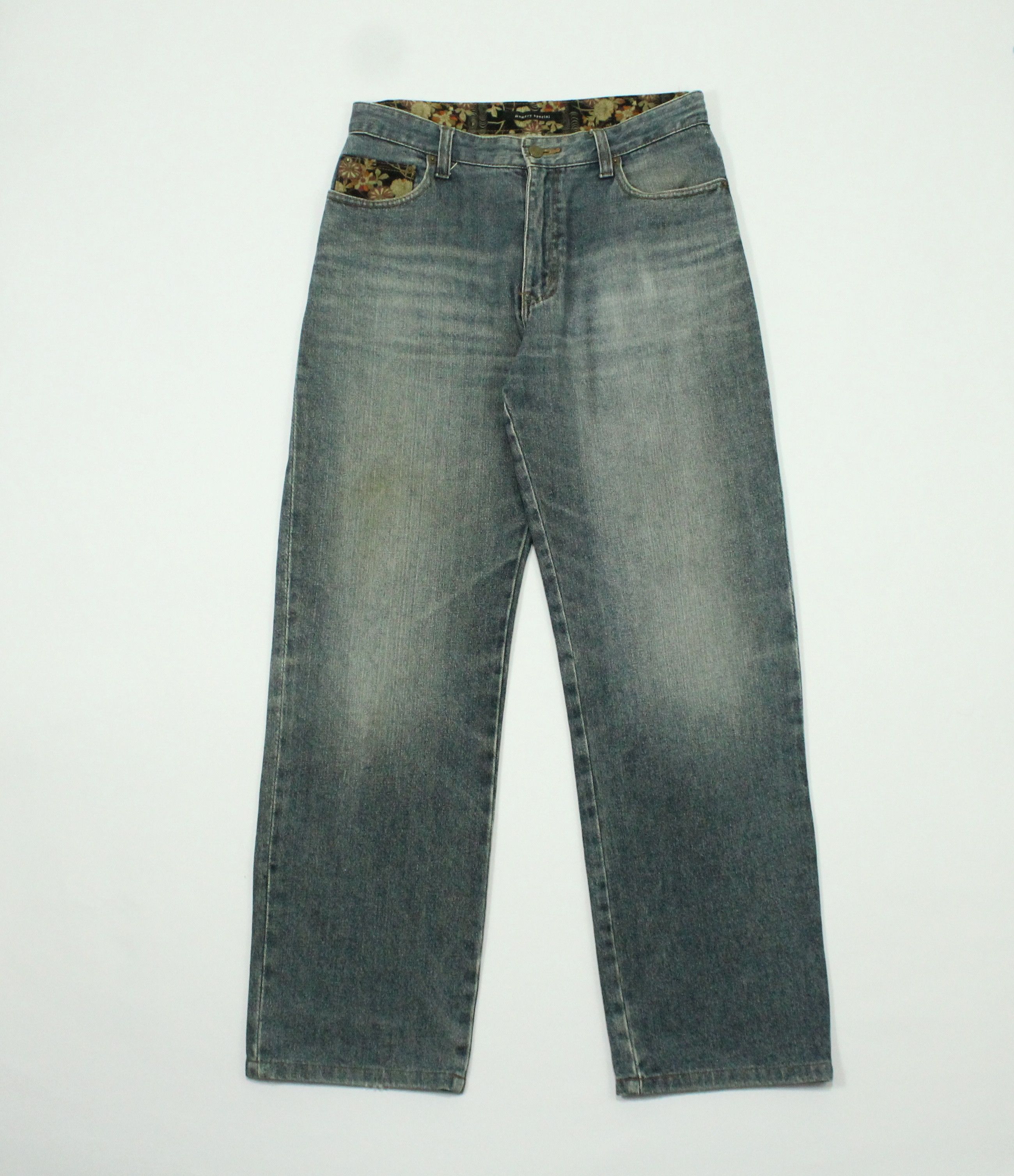Japanese Brand EMBROIDERED Denim Double Pockets Japan Distressed Faded Size US 30 / EU 46 - 8 Thumbnail