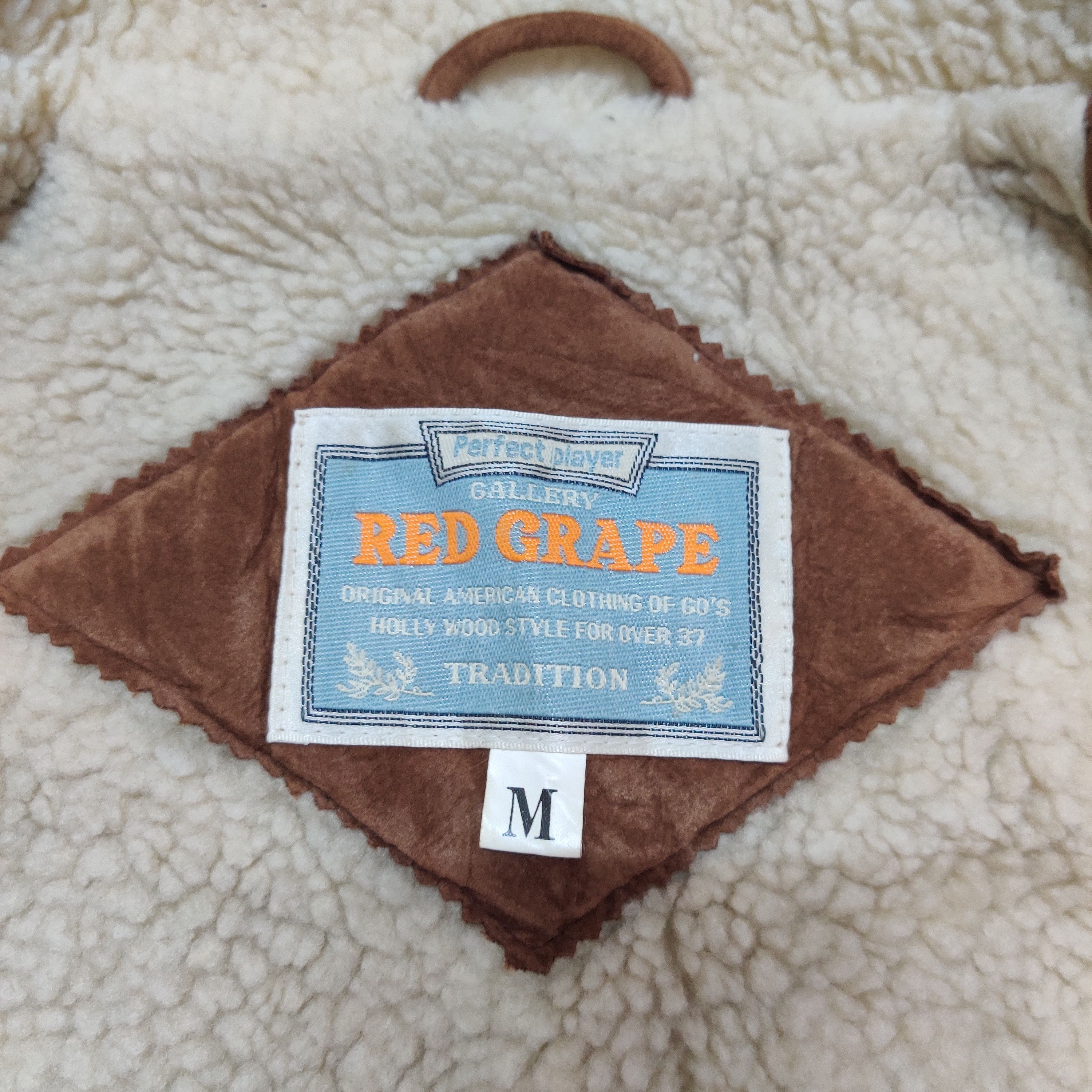 Japanese Brand Vintage Red Grape Shearling Cropped Jacket Size M / US 6-8 / IT 42-44 - 7 Thumbnail