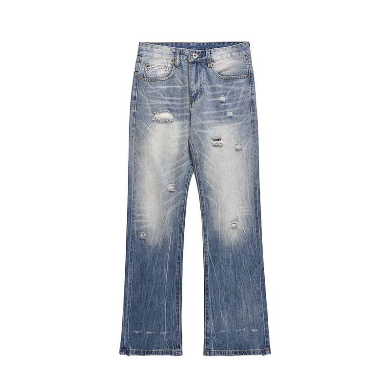 washed fade distressed ripped pants