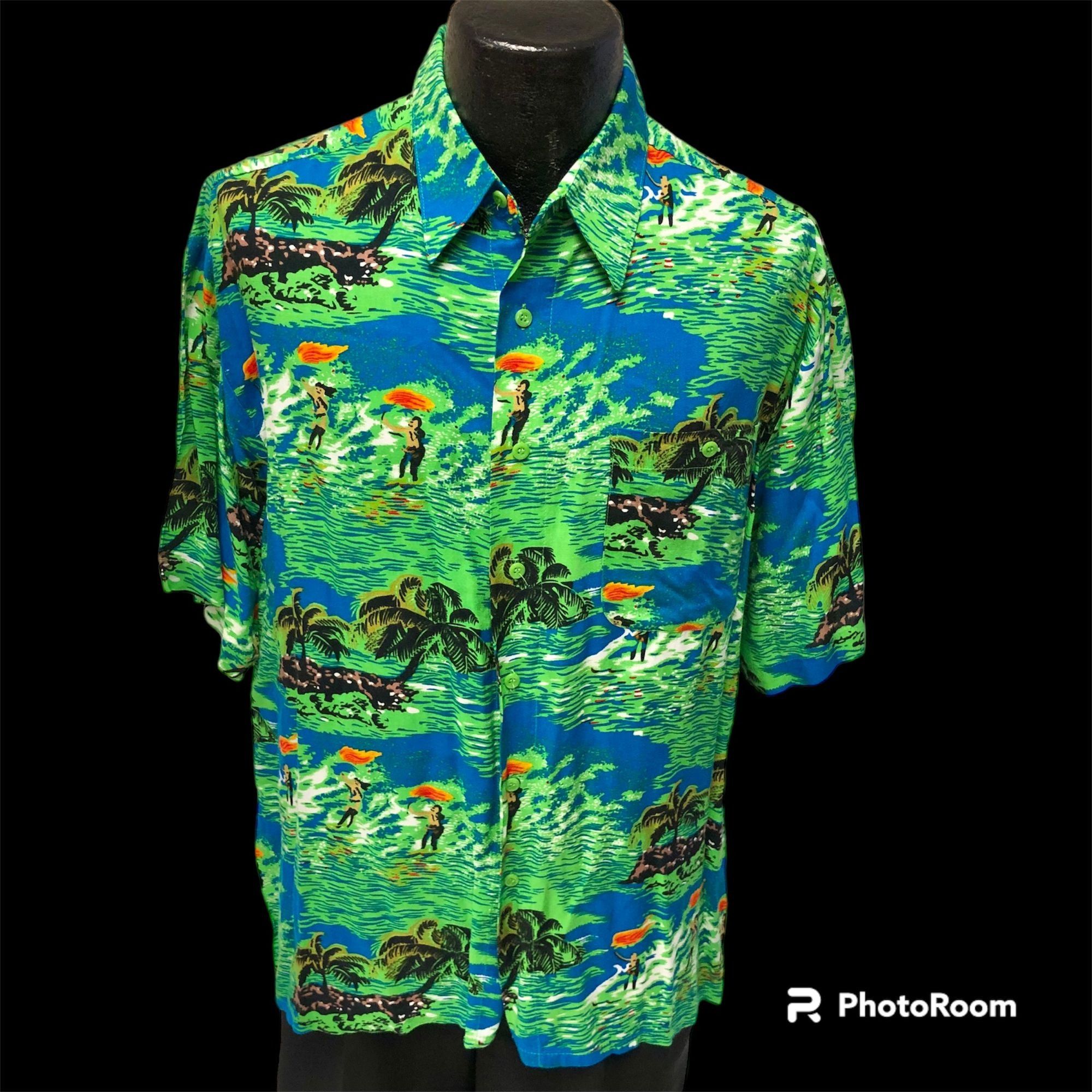 Unkwn 80's Rayon FIRE THROWING Hawaiian SAVAGES Island Shirt XL Size US XL / EU 56 / 4 - 2 Preview