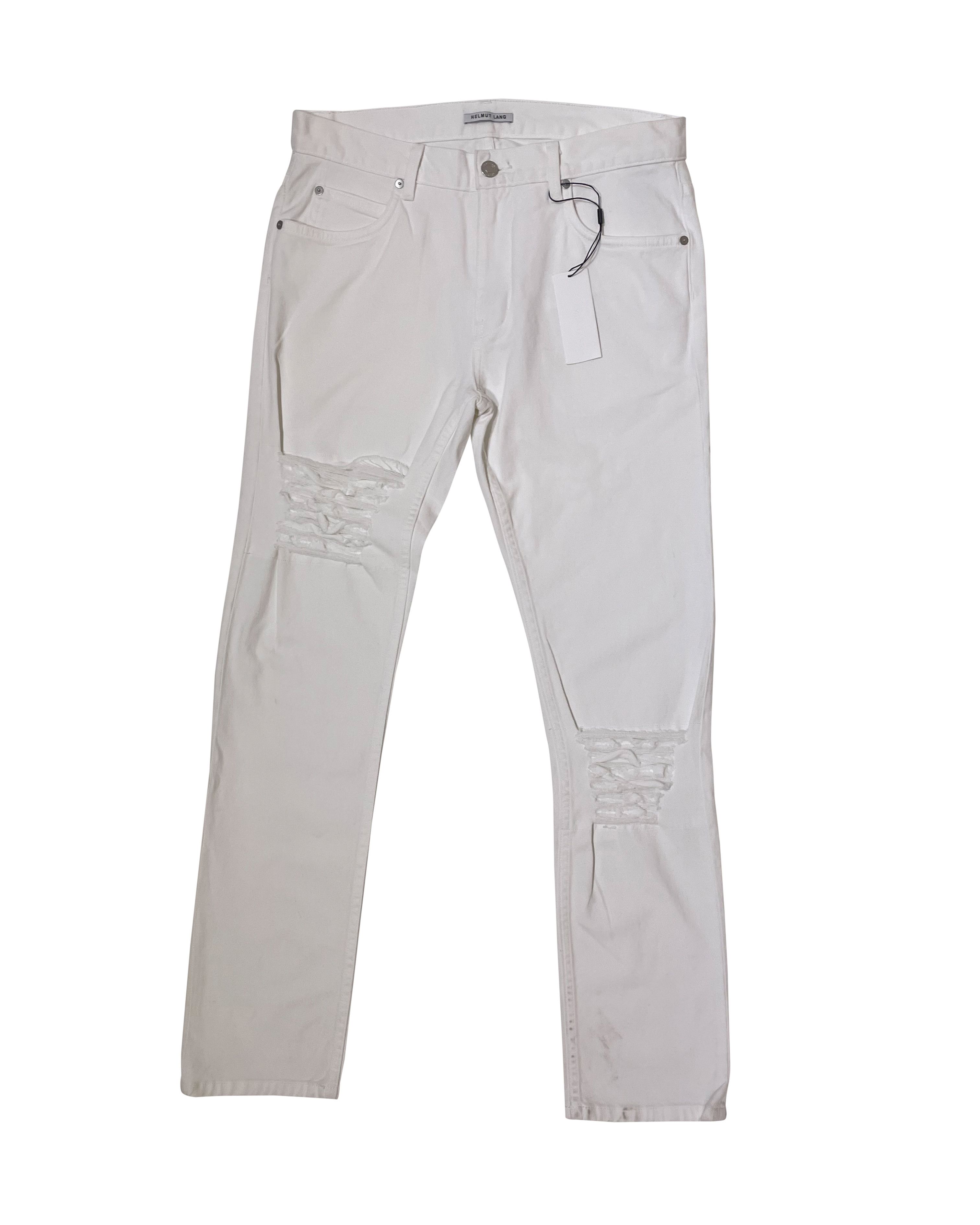 Helmut Lang ⚡️QUICK SALE⚡️Helmut Lang White Stretchy Jean Denim Size US 32 / EU 48 - 1 Thumbnail