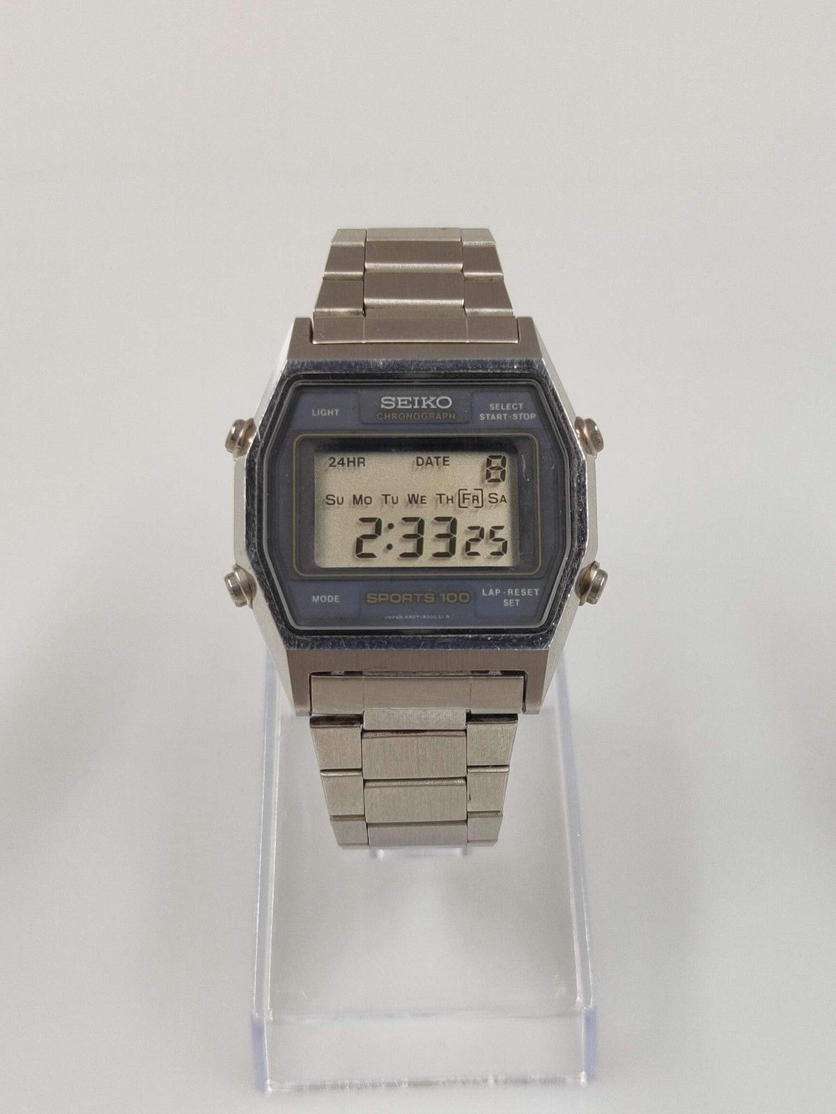 image of Seiko Sport 100 A927-5000 Japan Digital Men’S Watch in Blue Gray, Men's