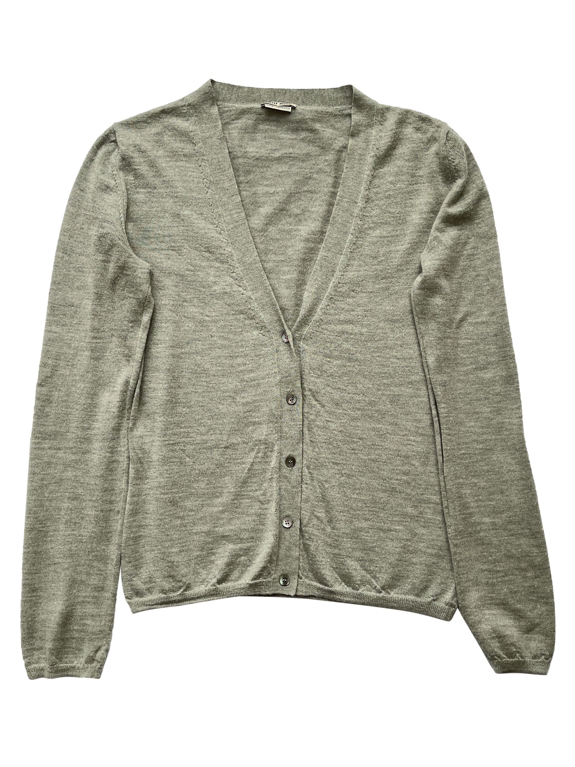 Miu Miu ⚡️QUICK SALE⚡️2014 Miu Miu Grey Knit Cardigan Size M / US 6-8 / IT 42-44 - 1 Thumbnail