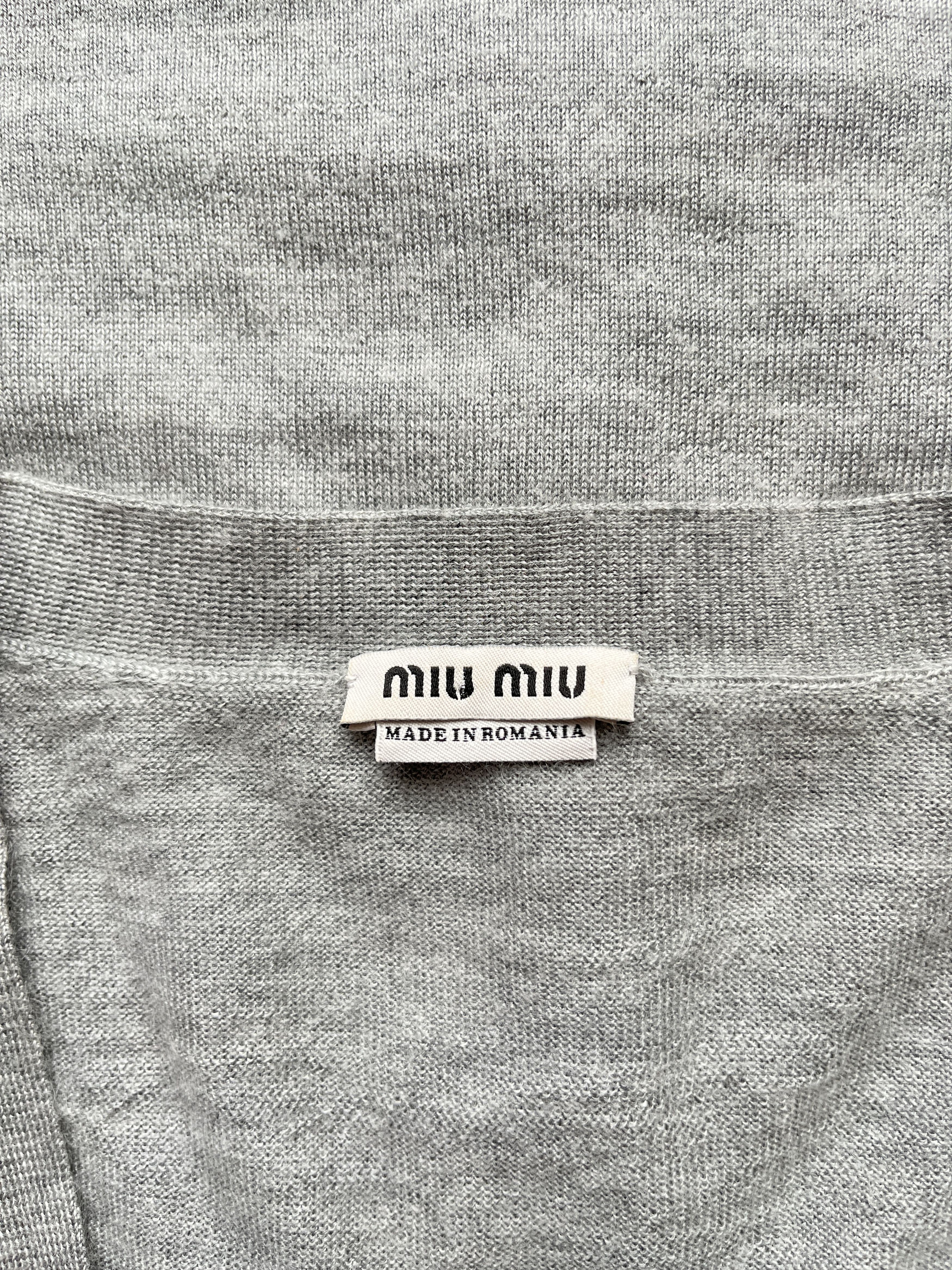 Miu Miu ⚡️QUICK SALE⚡️2014 Miu Miu Grey Knit Cardigan Size M / US 6-8 / IT 42-44 - 3 Thumbnail