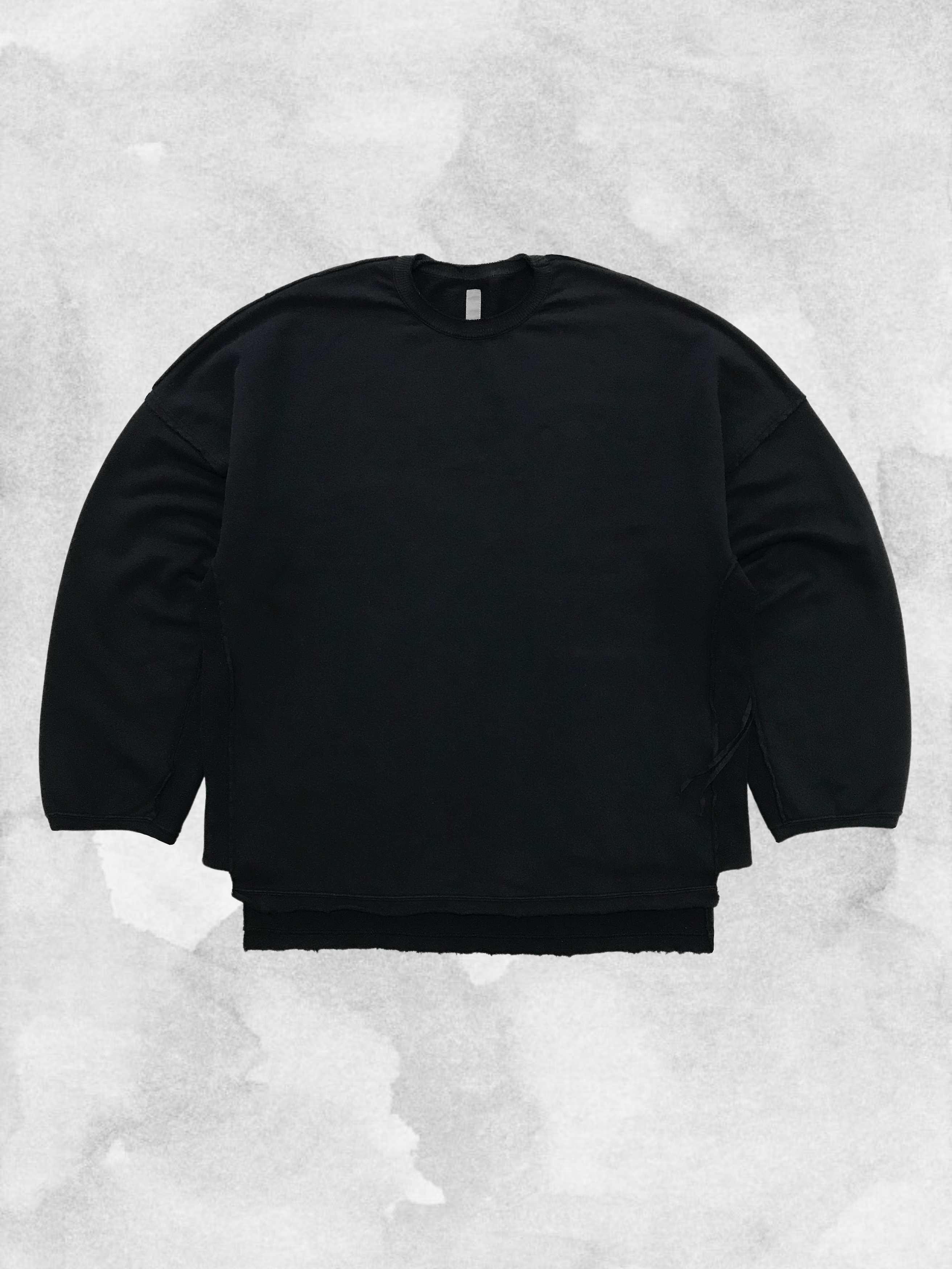 image of Silent Damir Doma Terry Soter Sweatshirt Zip Pocket Crewneck in Black, Men's (Size XL)