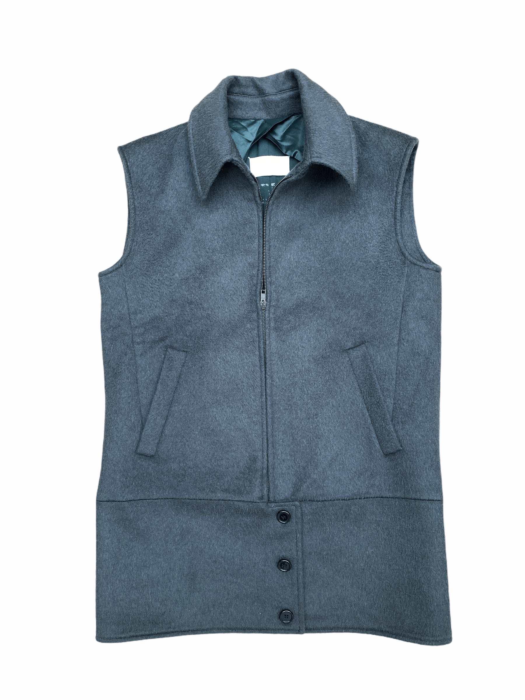 Maison Margiela F/W 2002 Dark Green / Greyish Wool Vest Jacket Size US M / EU 48-50 / 2 - 1 Thumbnail