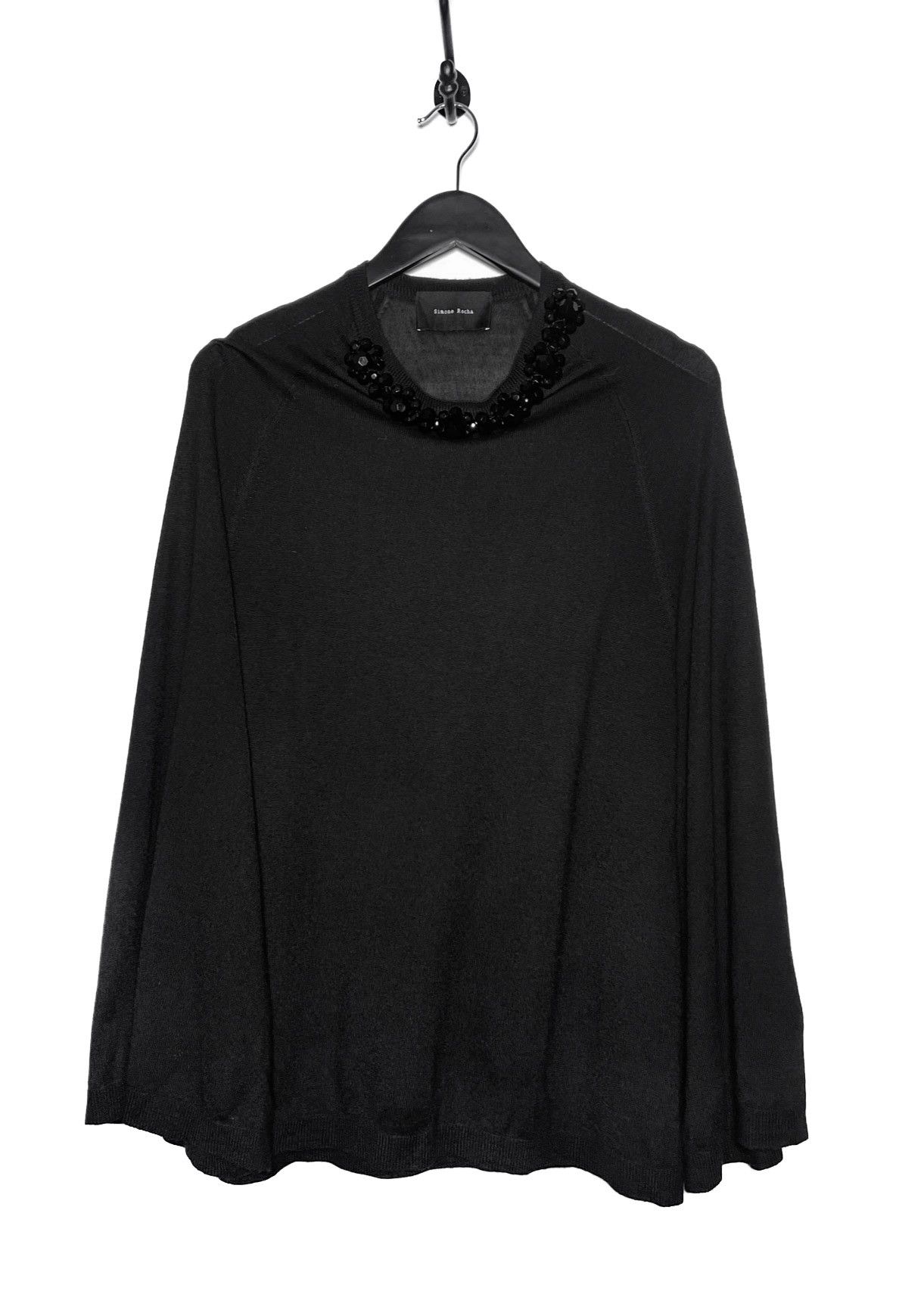 Simone Rocha Simone Rocha Black Bead Embroidered Light Cape Sweater Size M / US 6-8 / IT 42-44 - 1 Thumbnail