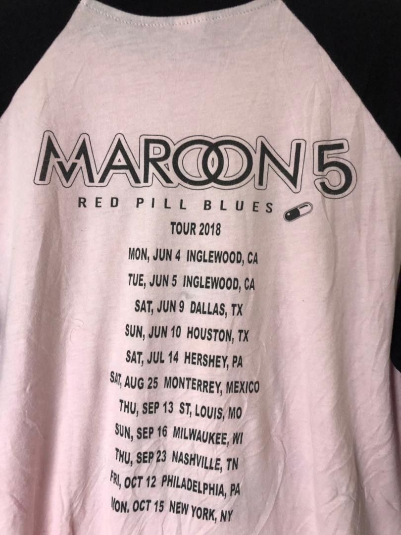 Band Tees Maroon 5 Red Pill Blues Tour 2018 Size US M / EU 48-50 / 2 - 4 Thumbnail