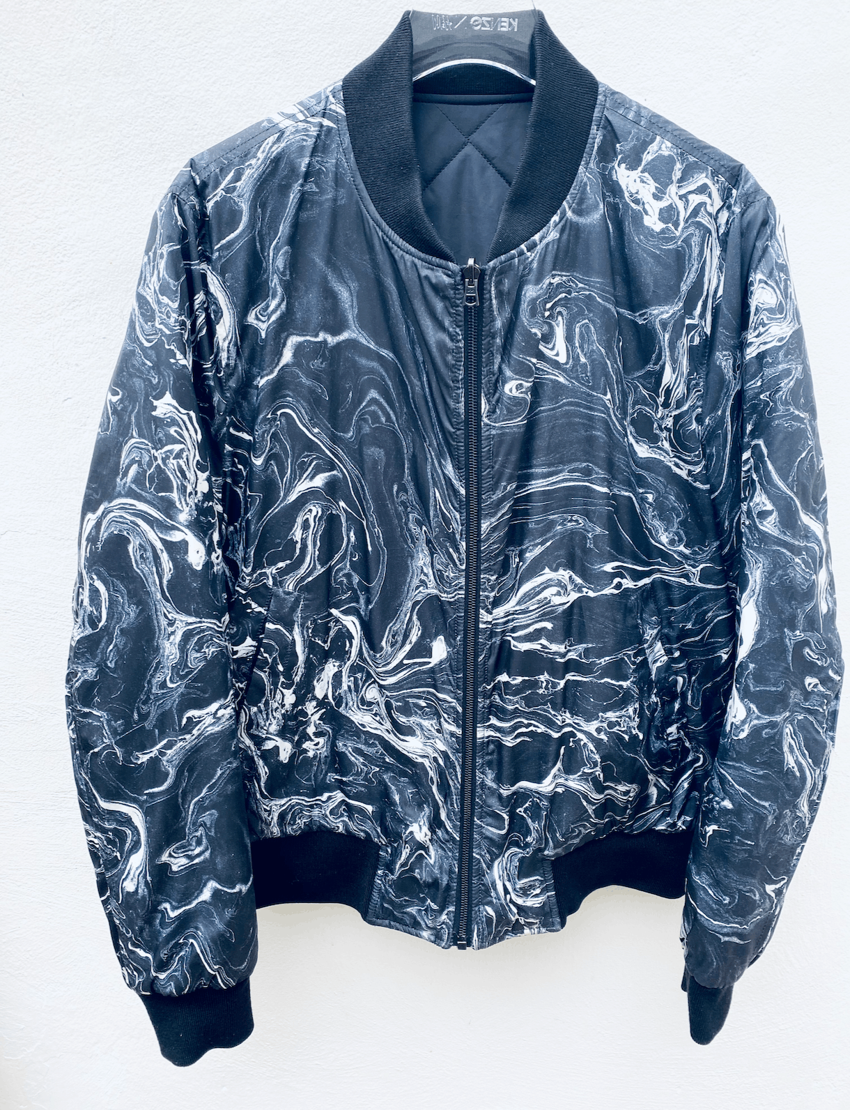 Pre-owned Sandro Reversible Winter Bomber Jacket In Marble