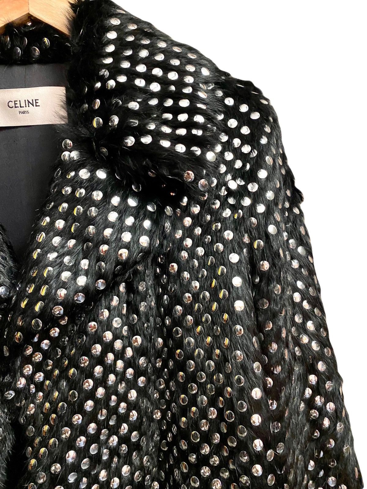 Celine Celine by Slimane runway fur studded coat ss 2019 Size S / US 4 / IT 40 - 8 Thumbnail