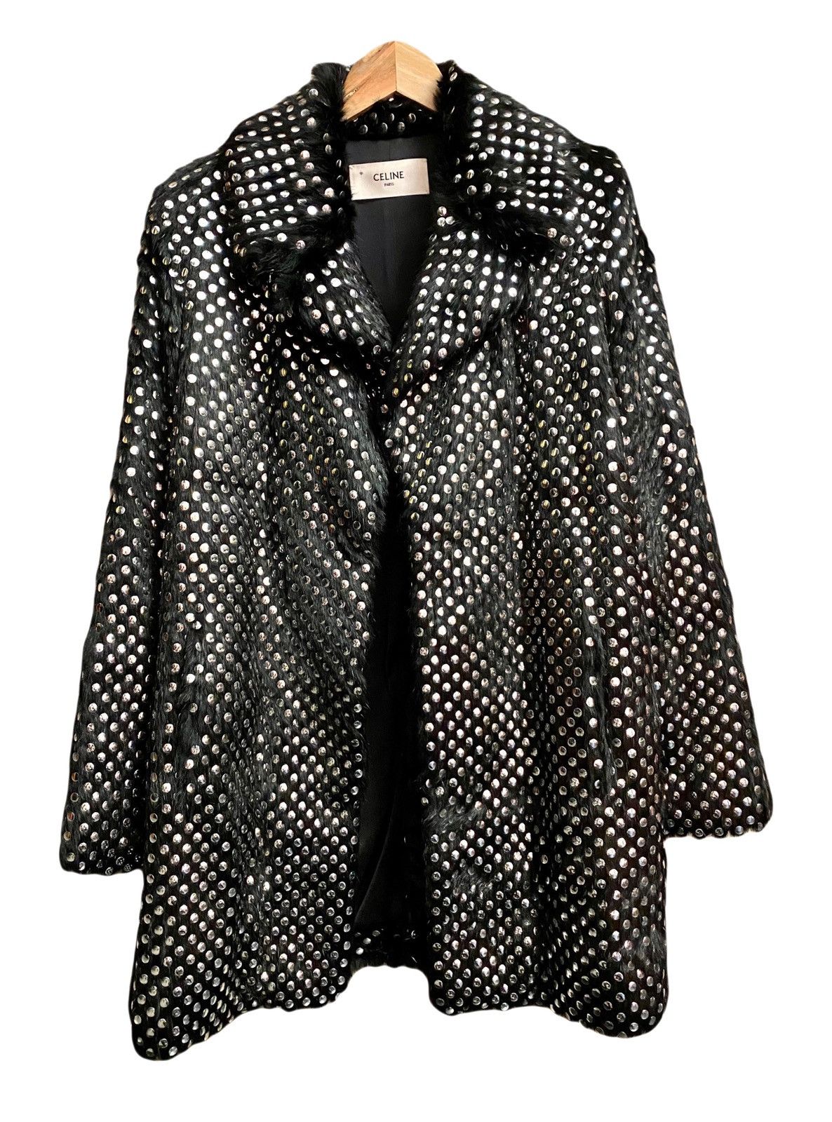 Celine Celine by Slimane runway fur studded coat ss 2019 Size S / US 4 / IT 40 - 16 Thumbnail