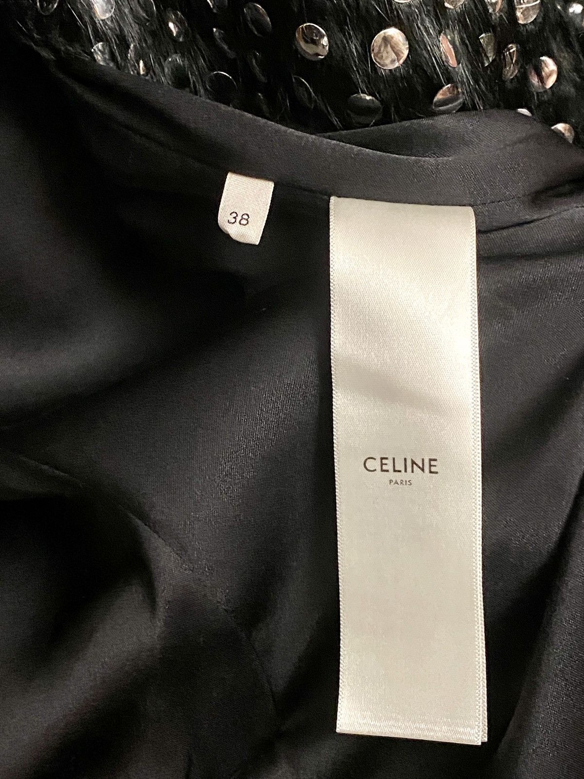 Celine Celine by Slimane runway fur studded coat ss 2019 Size S / US 4 / IT 40 - 4 Thumbnail
