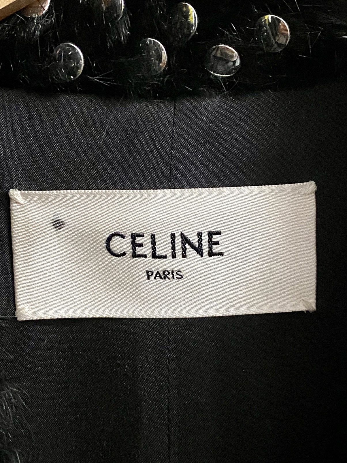 Celine Celine by Slimane runway fur studded coat ss 2019 Size S / US 4 / IT 40 - 3 Thumbnail