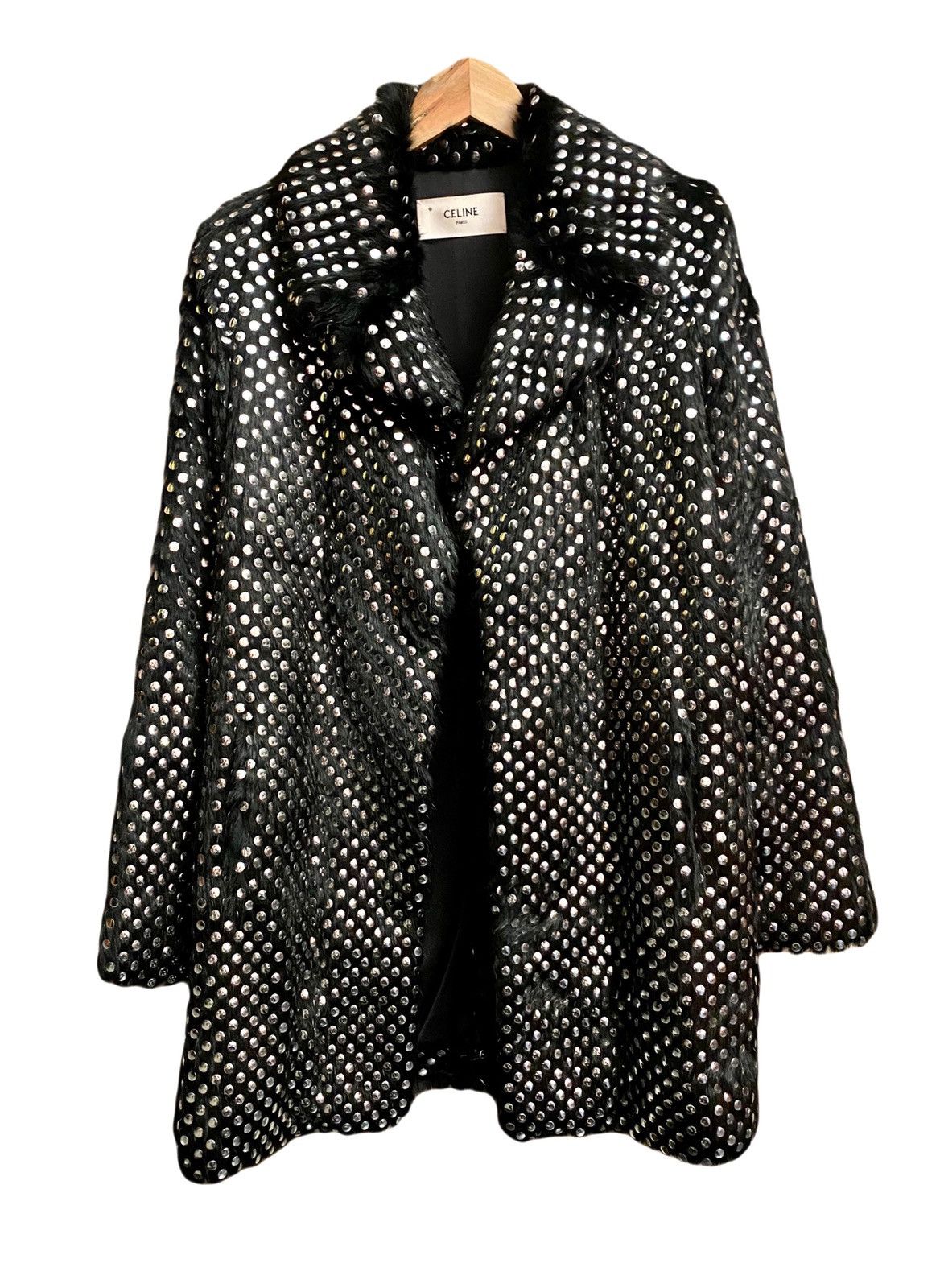 Celine Celine by Slimane runway fur studded coat ss 2019 Size S / US 4 / IT 40 - 2 Thumbnail