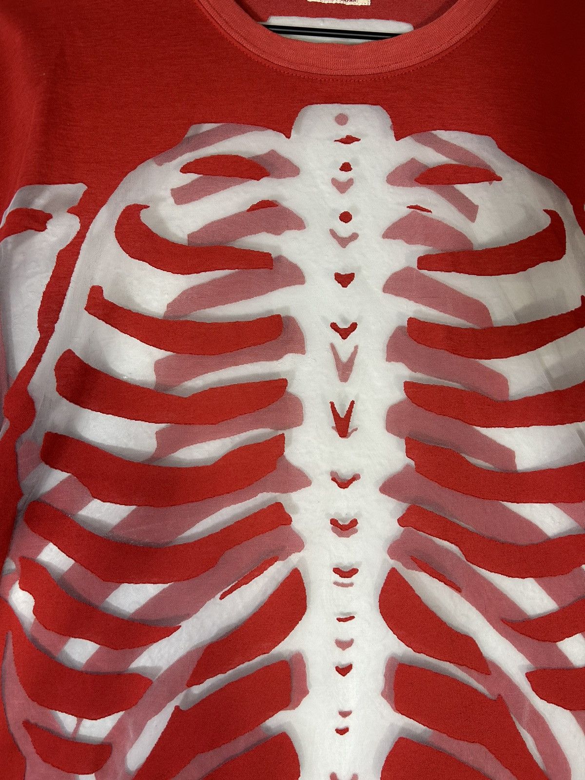 Kapital Kapital Bone T Shirt Japanese Sheer Mesh Red Tee Ribcage | Grailed