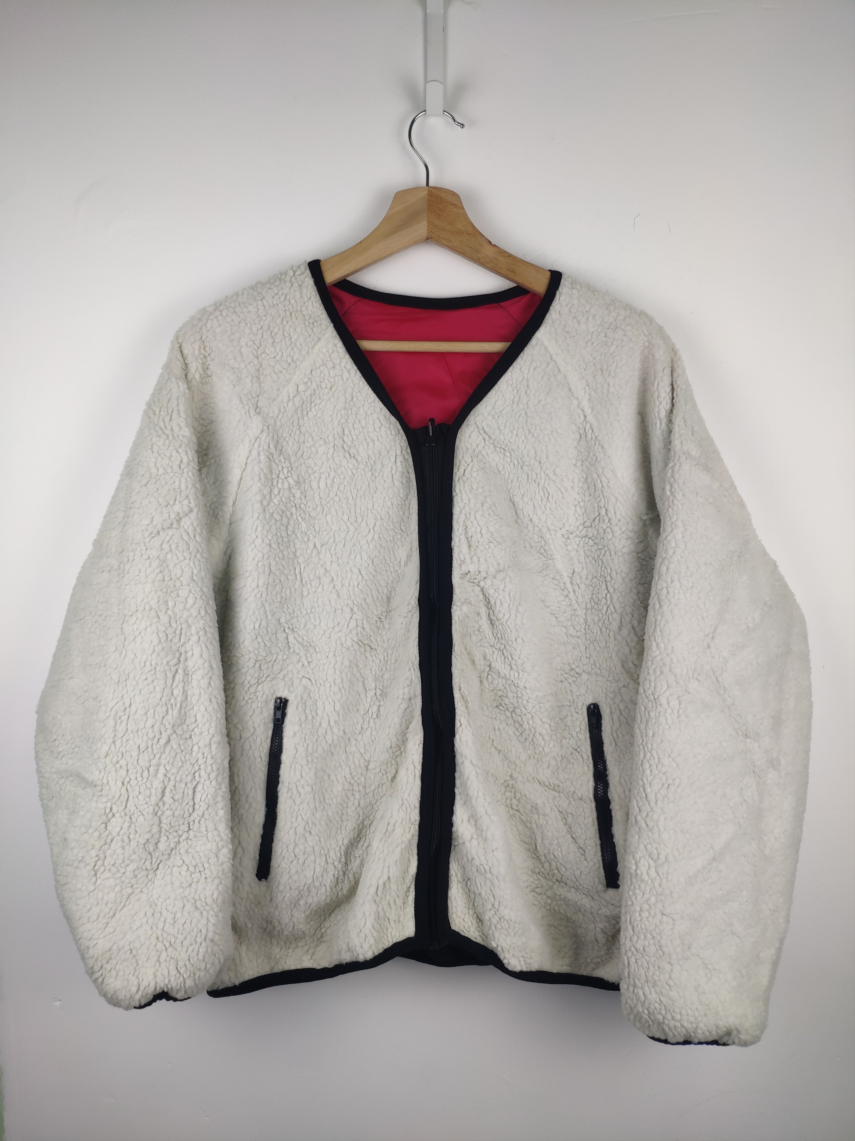 Japanese Brand Steal 💥 Vintage Cropped Cardigan Sherpa Reversible Jacket Size US M / EU 48-50 / 2 - 7 Thumbnail