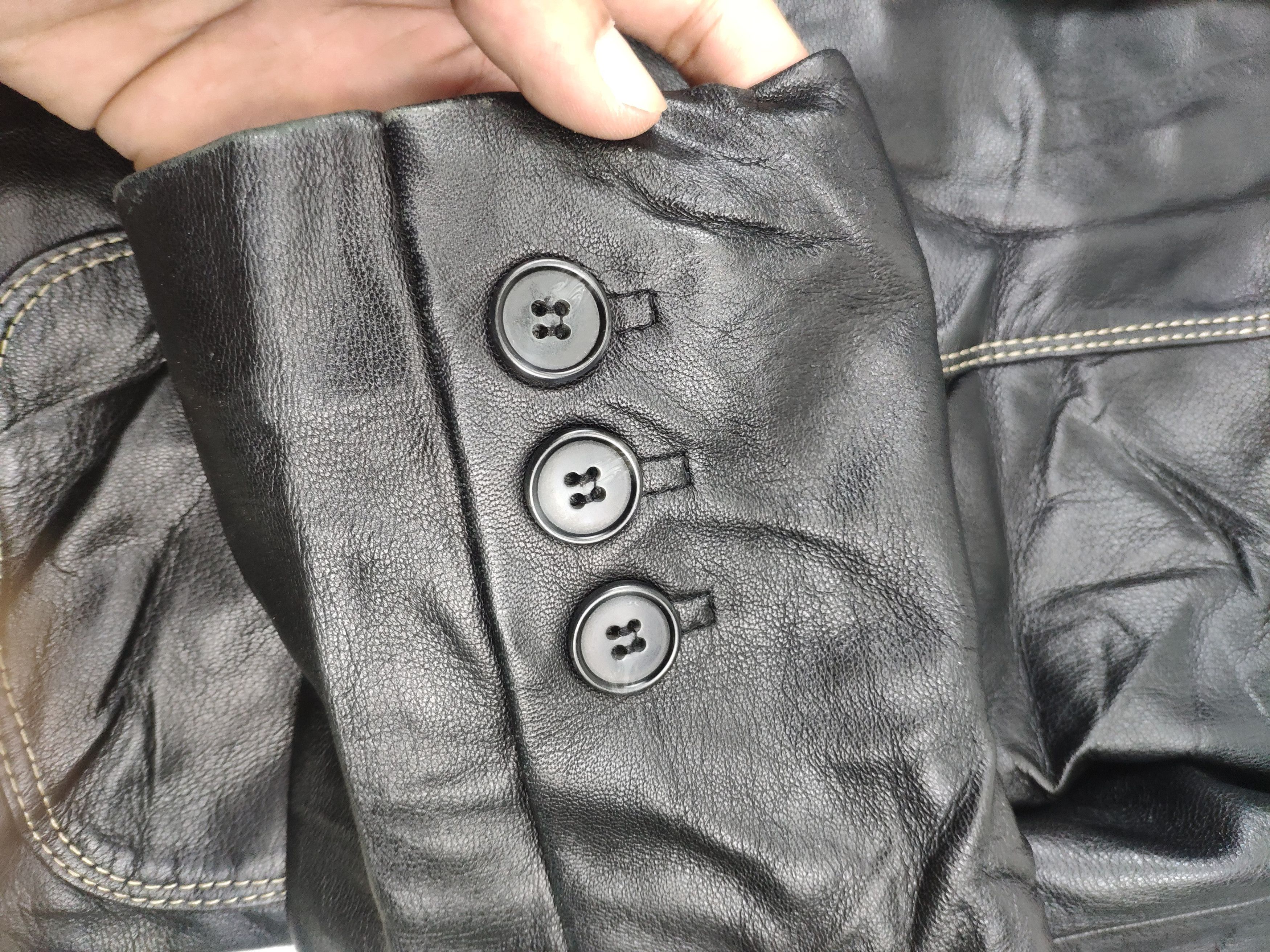 Vintage Vintage Leather Jacket Black Size S / US 4 / IT 40 - 6 Thumbnail