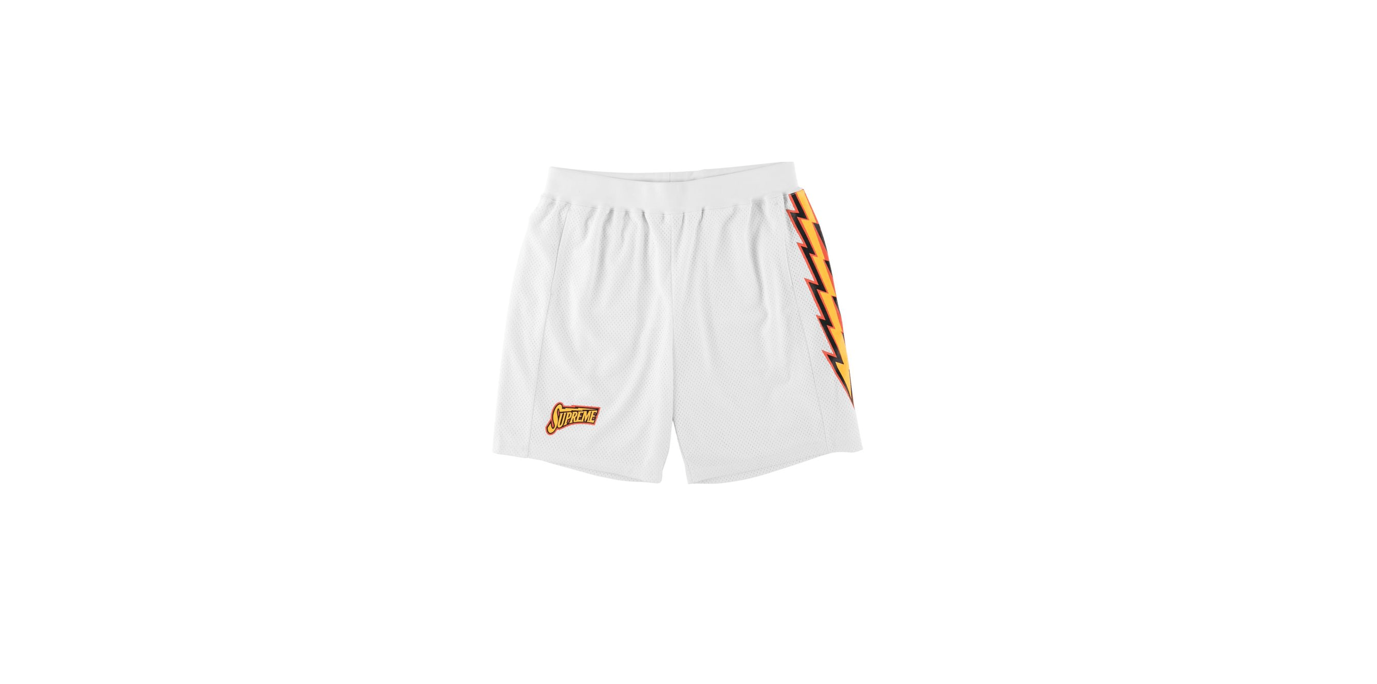 image of S/s 2018 Supreme Bolt Shorts Small in White, Men's (Size 30)