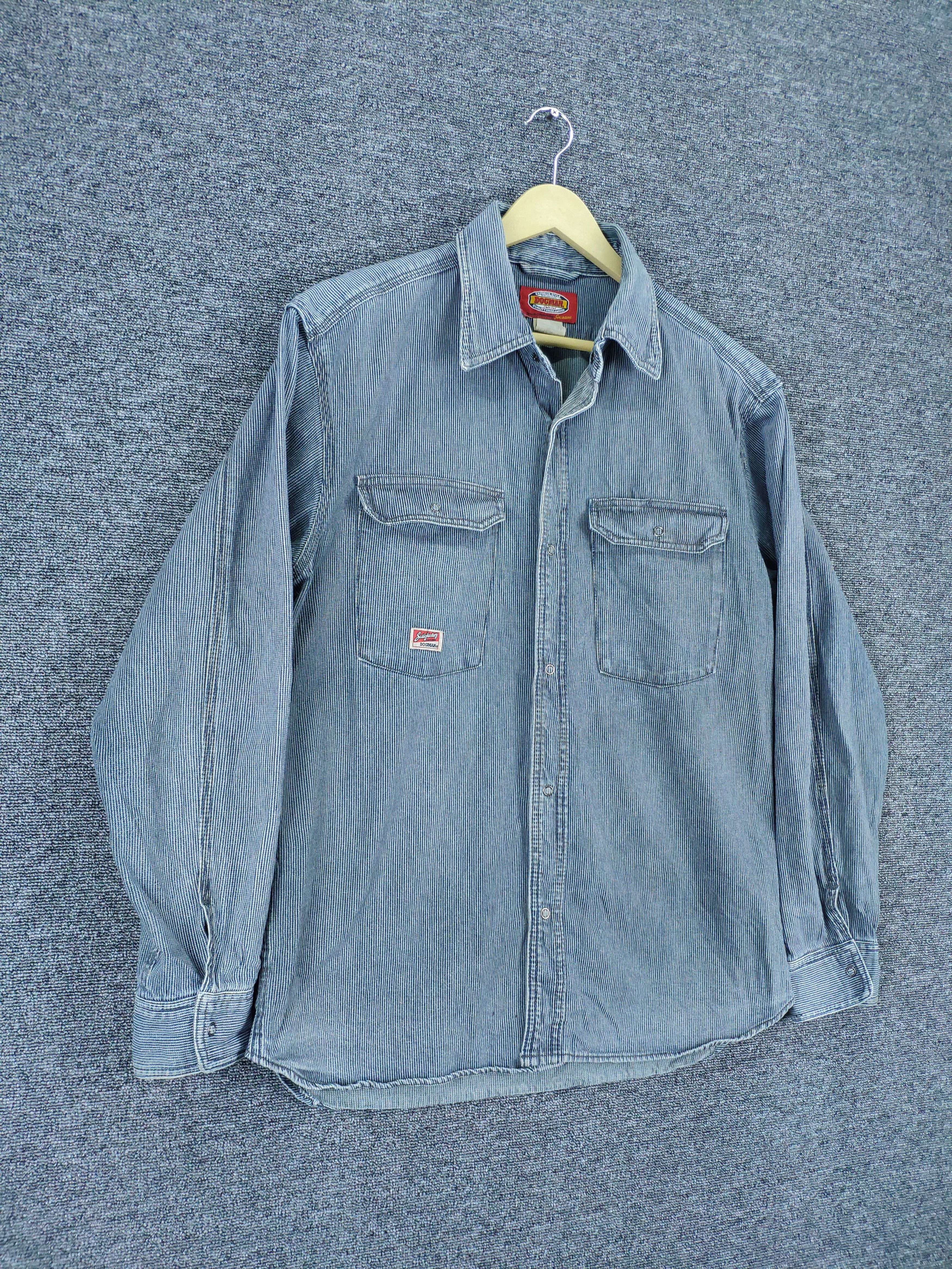 Japanese Brand Vintage Hickory Striped Shirt Snap Button Up by Dogman Size US L / EU 52-54 / 3 - 3 Thumbnail