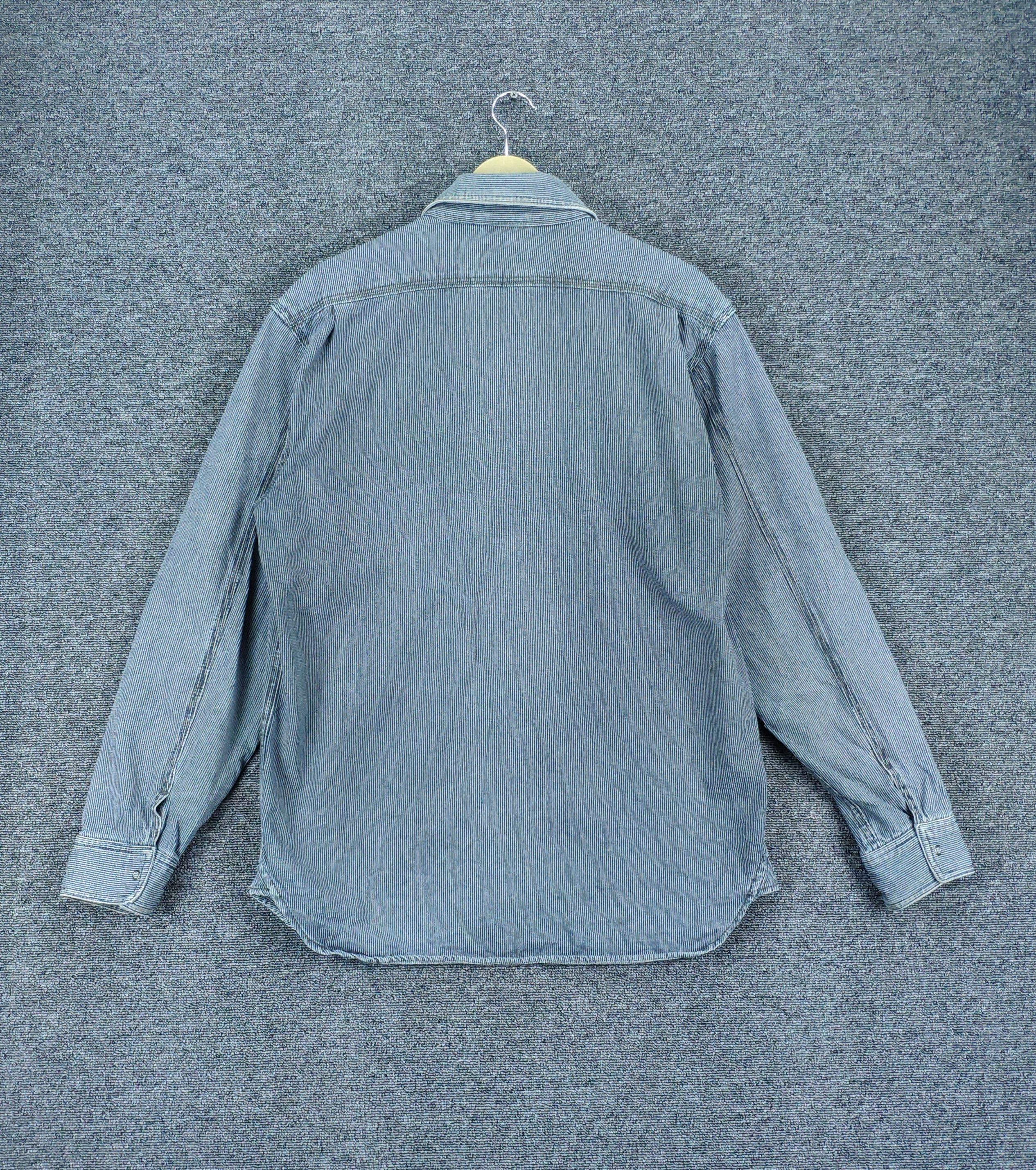 Japanese Brand Vintage Hickory Striped Shirt Snap Button Up by Dogman Size US L / EU 52-54 / 3 - 14 Thumbnail