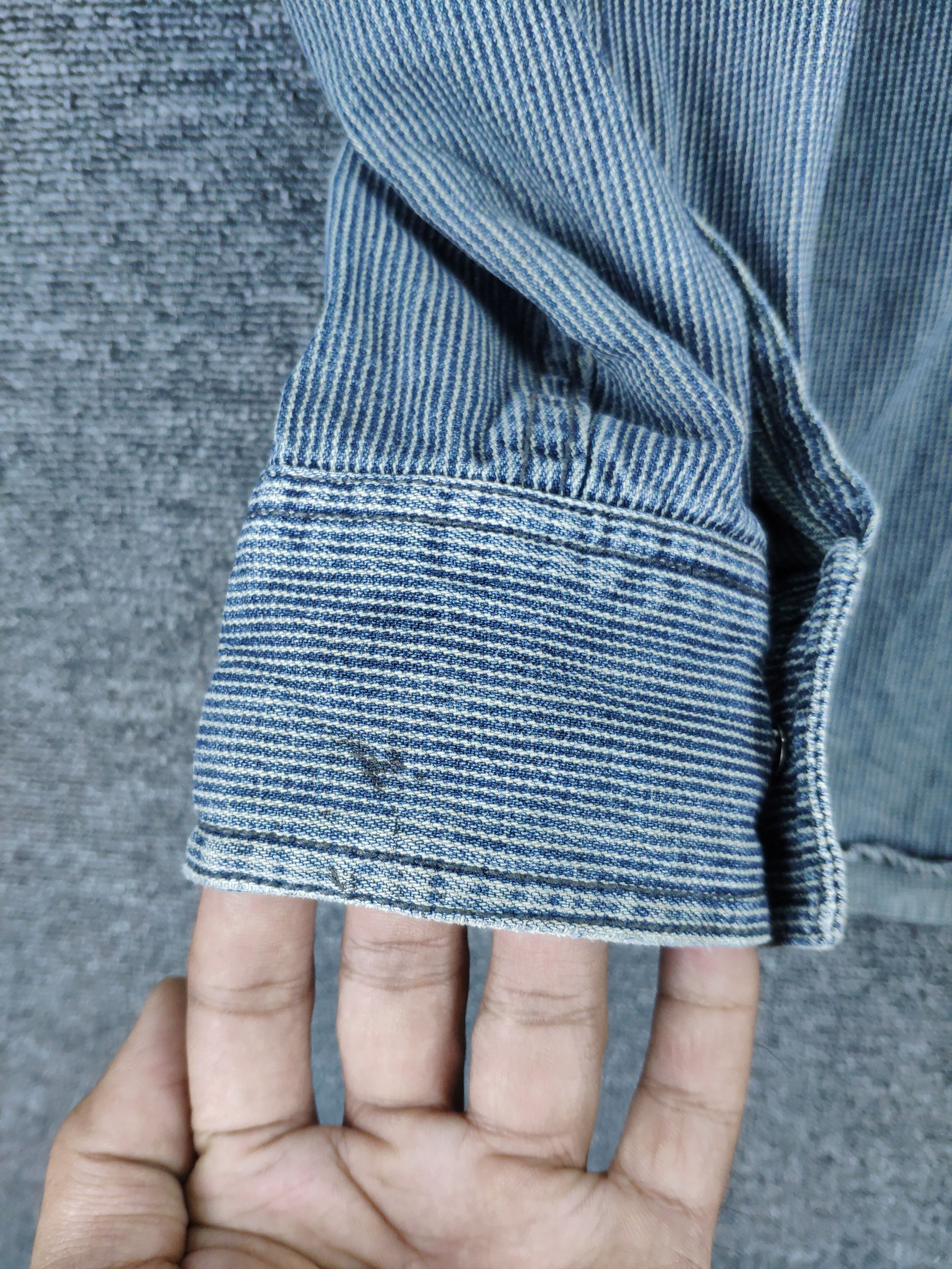 Japanese Brand Vintage Hickory Striped Shirt Snap Button Up by Dogman Size US L / EU 52-54 / 3 - 8 Thumbnail