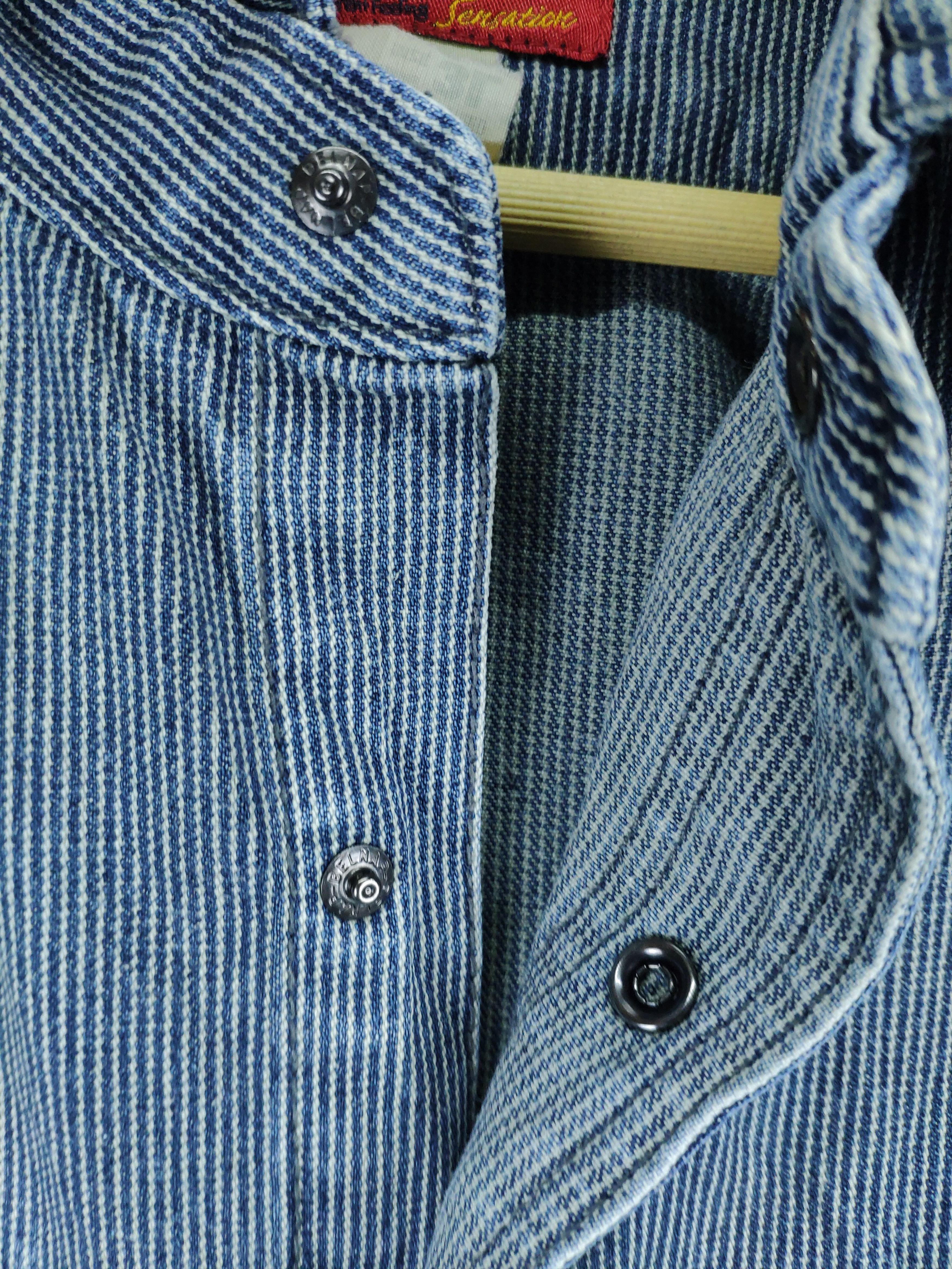 Japanese Brand Vintage Hickory Striped Shirt Snap Button Up by Dogman Size US L / EU 52-54 / 3 - 5 Thumbnail