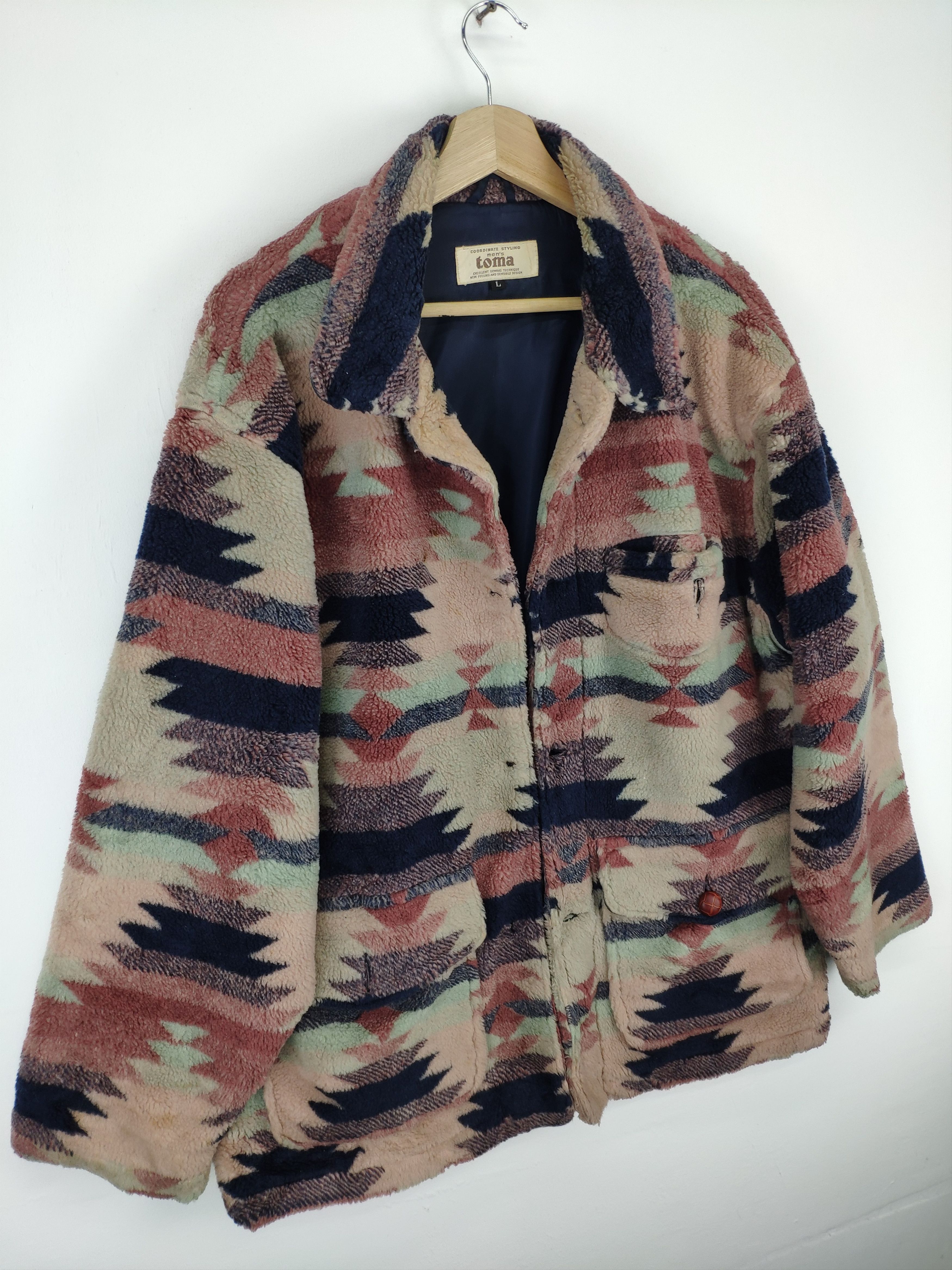 Japanese Brand Vintage Cardigan Sherpa Native Navajo Style Size US L / EU 52-54 / 3 - 7 Thumbnail