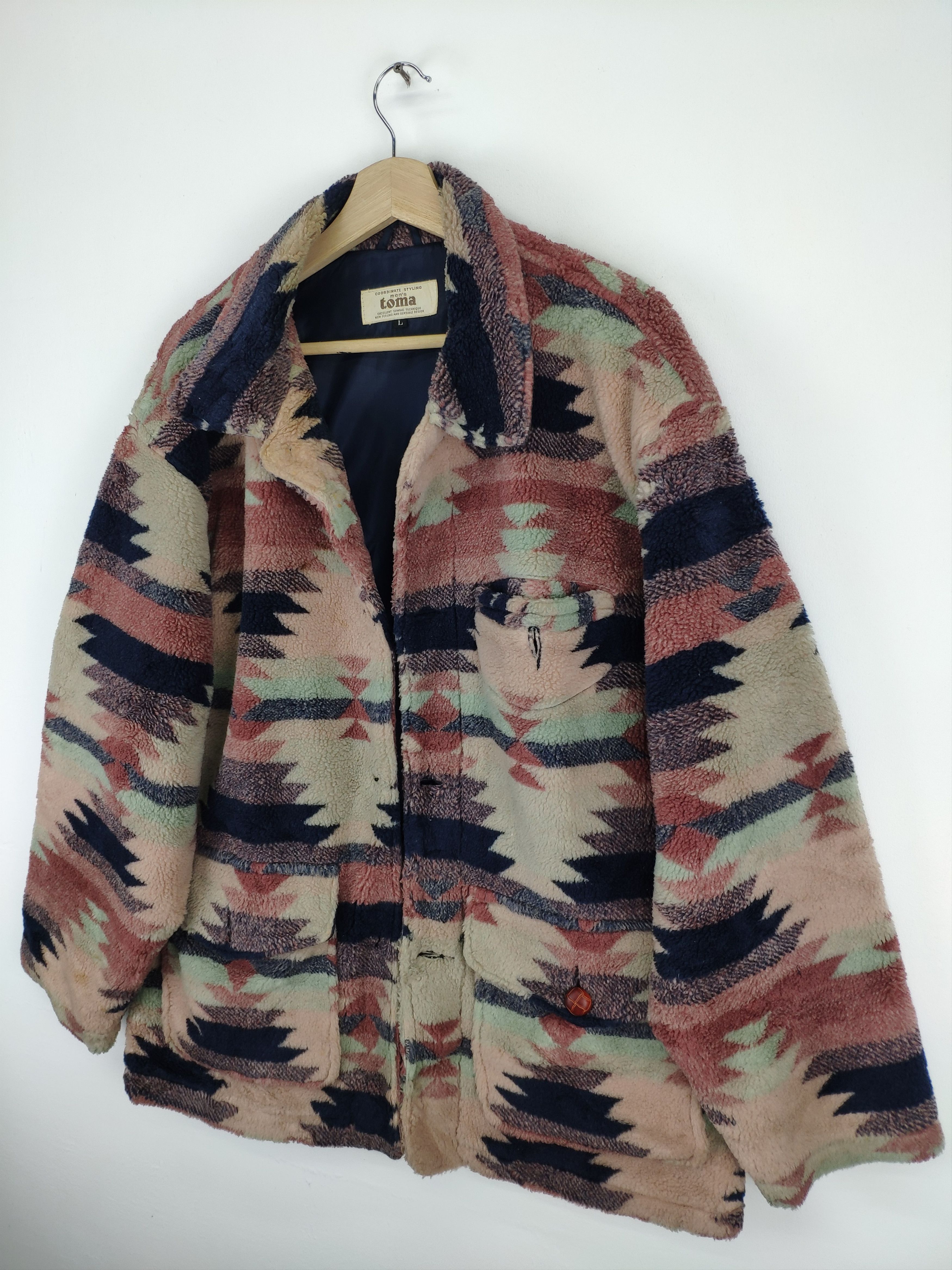Japanese Brand Vintage Cardigan Sherpa Native Navajo Style Size US L / EU 52-54 / 3 - 6 Thumbnail