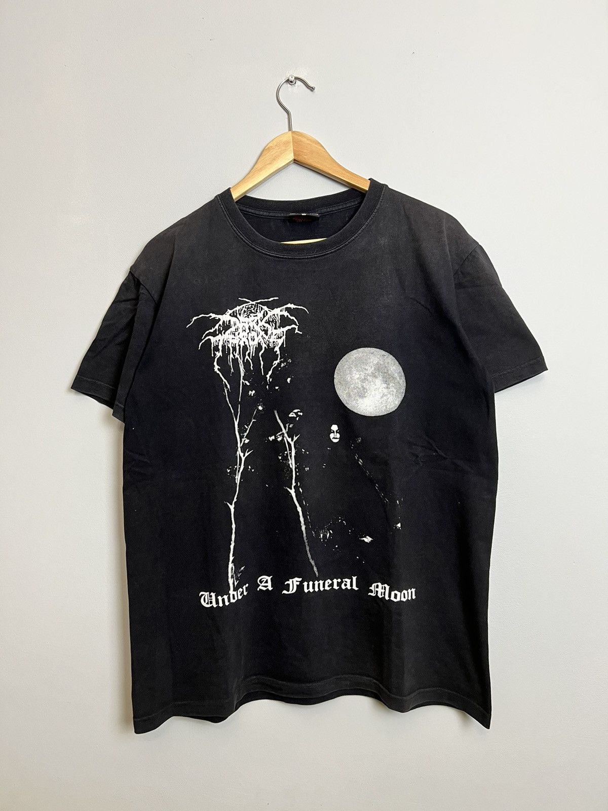 image of Avant Garde x Band Tees 00S Darkthrone Under A Funeral Moon Black Metal Band Tshirt (Size Large)