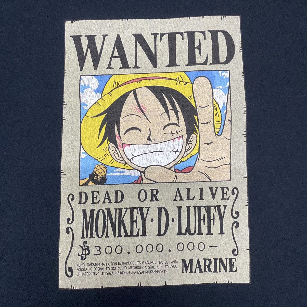 Anime 🔥Rare🔥One Piece Luffy Wanted Poster Manga Anime Tshirt Size US XL / EU 56 / 4 - 4 Thumbnail