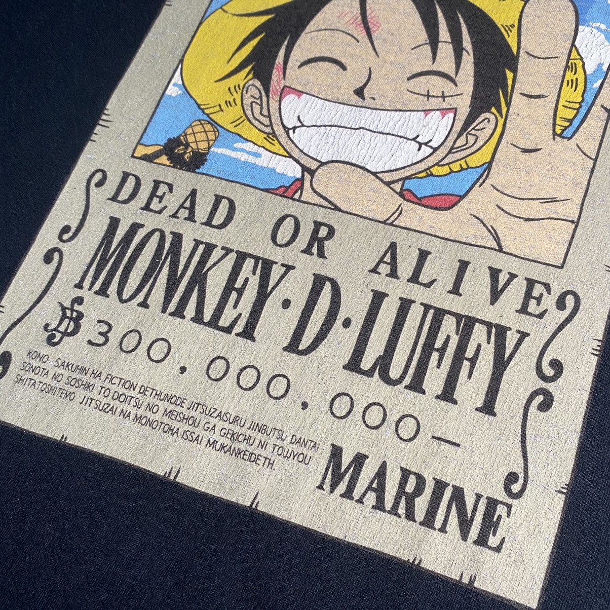Anime 🔥Rare🔥One Piece Luffy Wanted Poster Manga Anime Tshirt Size US XL / EU 56 / 4 - 6 Thumbnail