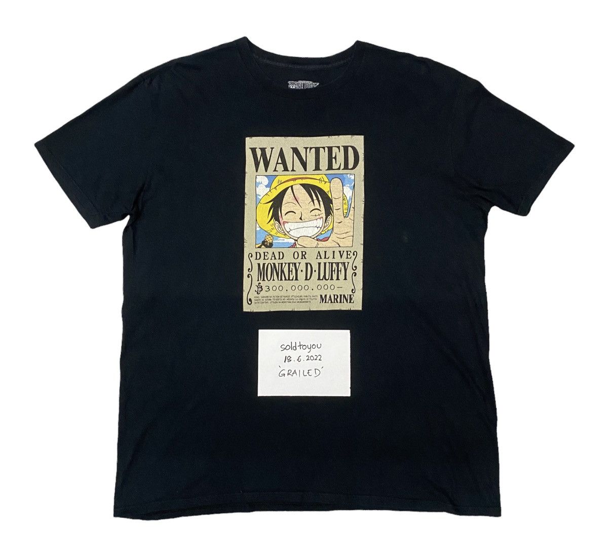 Anime 🔥Rare🔥One Piece Luffy Wanted Poster Manga Anime Tshirt Size US XL / EU 56 / 4 - 1 Thumbnail