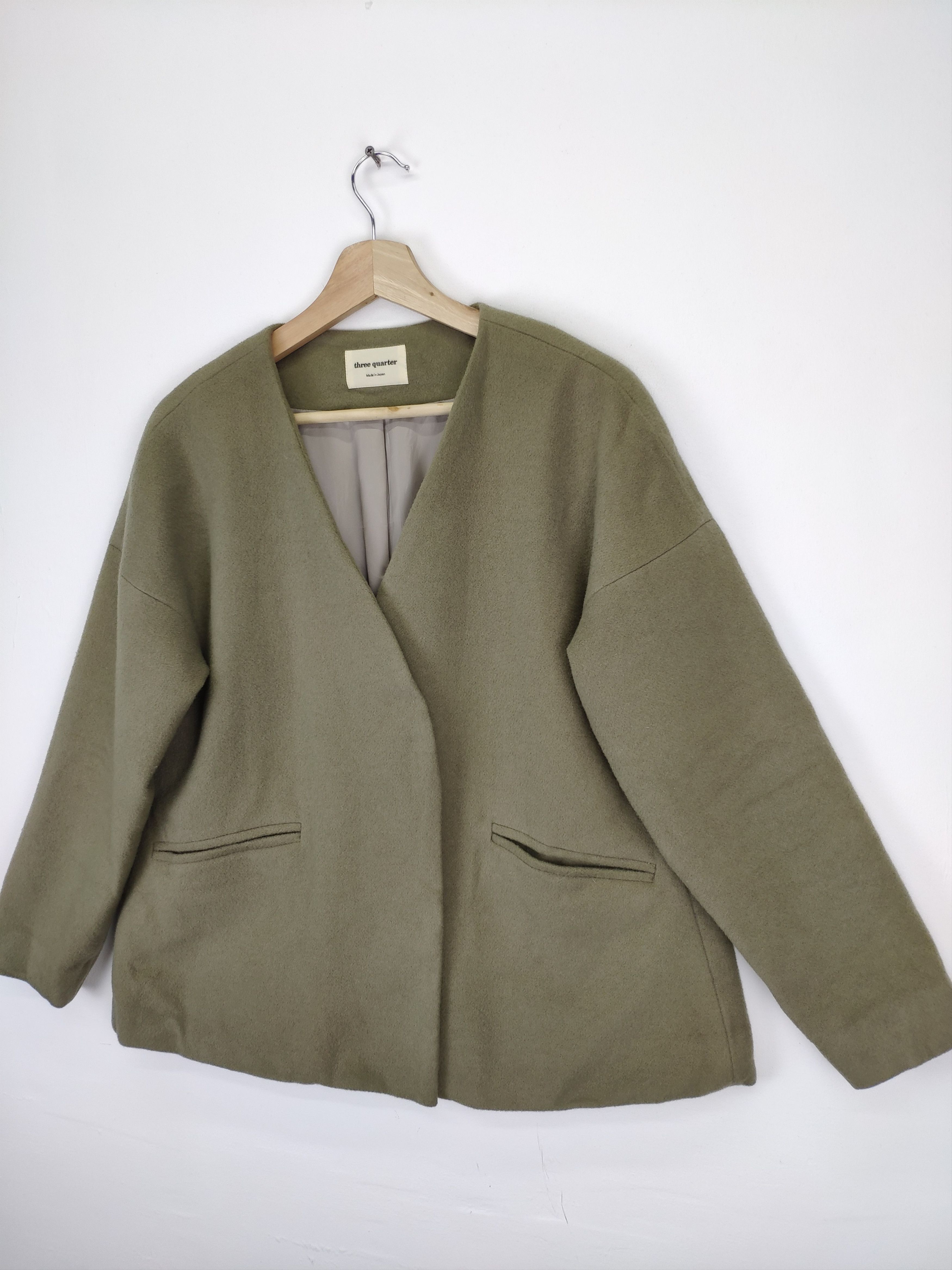 Japanese Brand × Vintage Vintage Wool Cardigan Tweed Jacket Three Quarter Size M / US 6-8 / IT 42-44 - 2 Thumbnail
