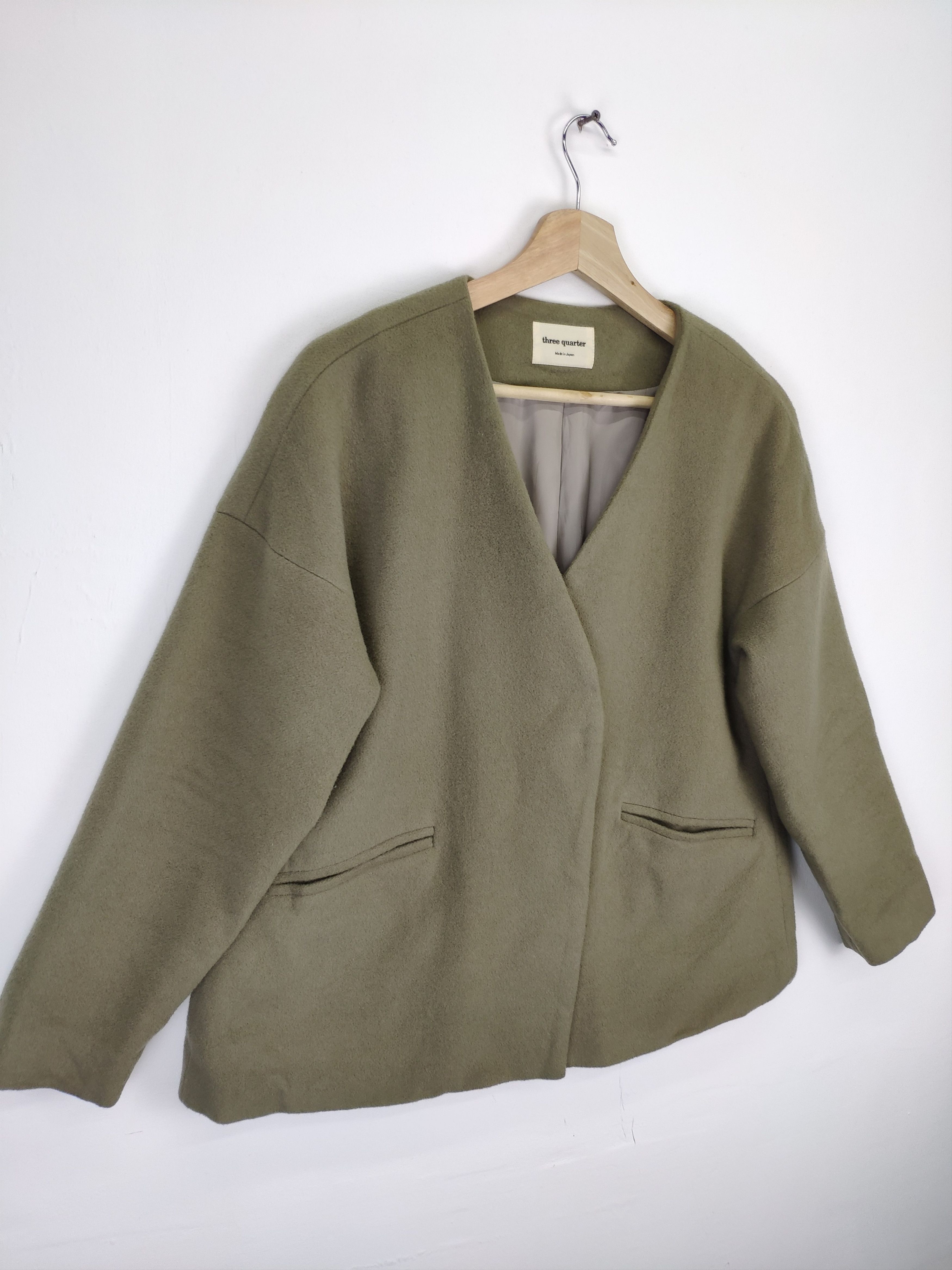 Japanese Brand × Vintage Vintage Wool Cardigan Tweed Jacket Three Quarter Size M / US 6-8 / IT 42-44 - 3 Thumbnail