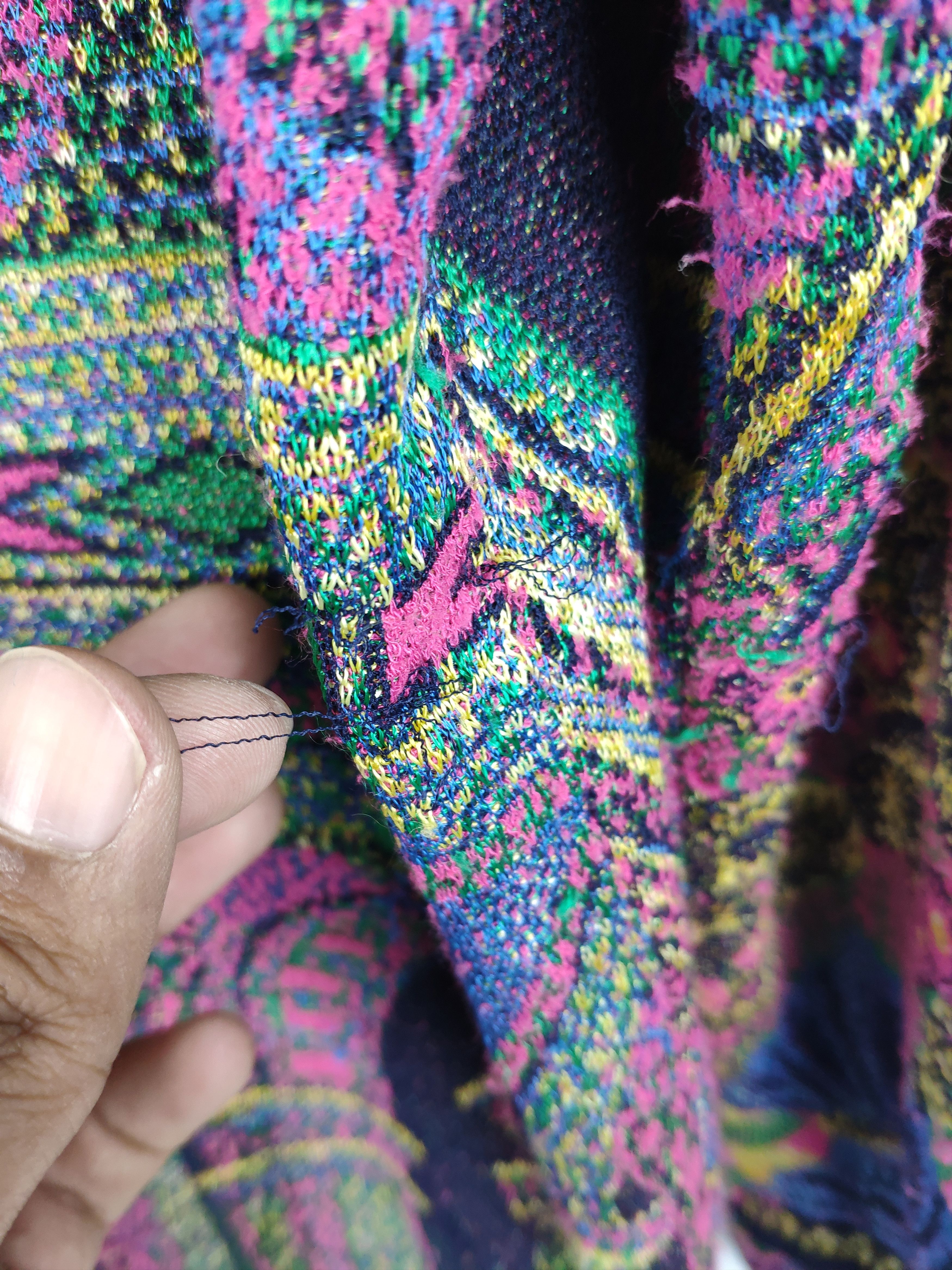 Japanese Brand Vintage Knit Cardigan Art Fullprint Castleberry Size US M / EU 48-50 / 2 - 8 Thumbnail