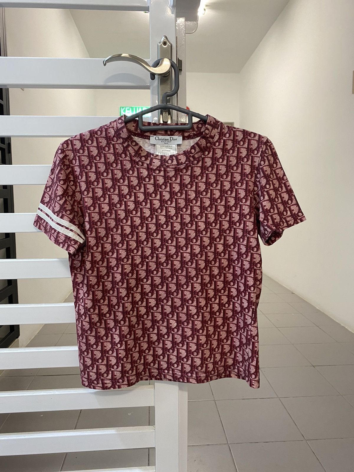 image of vintage Christian Dior Paris Trotter Monogram in Maroon, Women's (Size Medium)