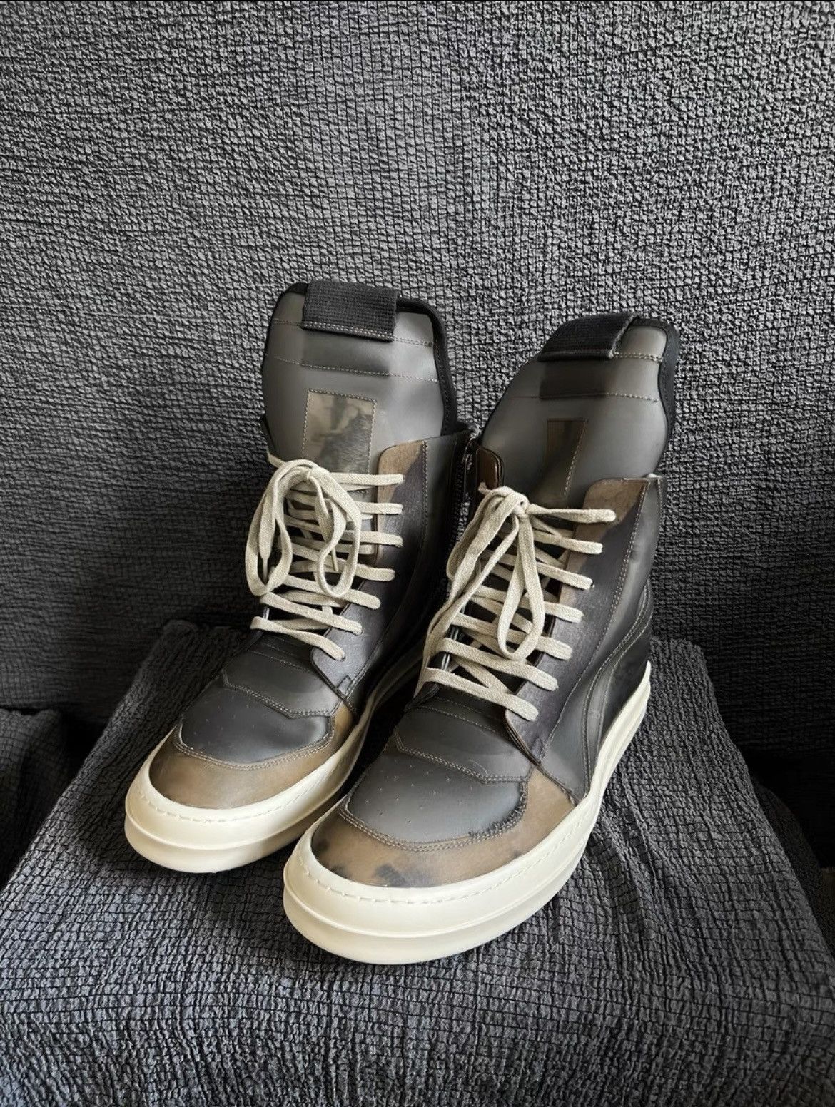 【RICK OWENS】Transparent Leather Geobaskets レザー ジッパー RICK OWENS - Men Transparent Leather Geobaskets – Atelier